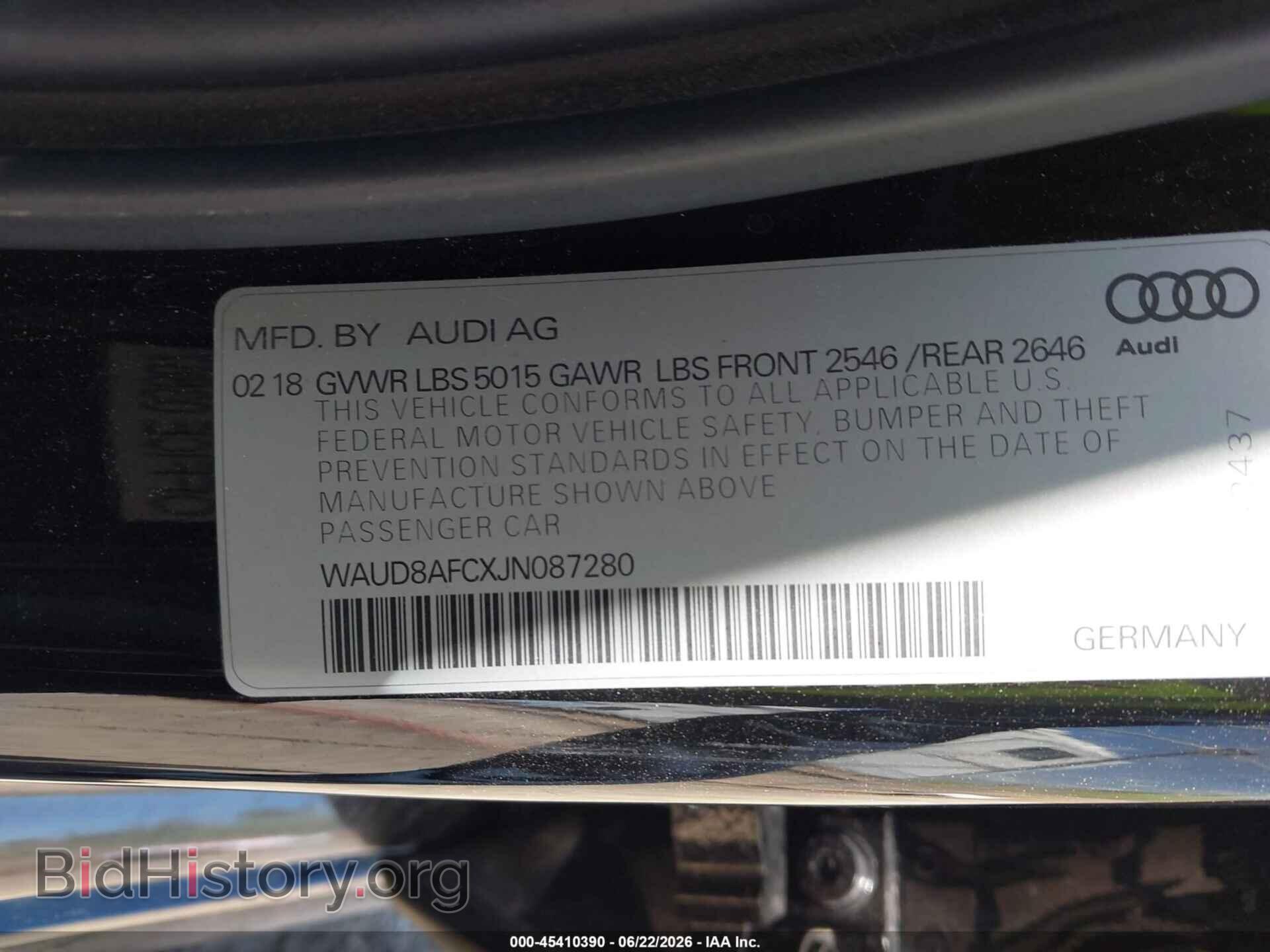 2018 AUDI A6 - VIN: WAUD8AFCXJN087280 - Photo 9
