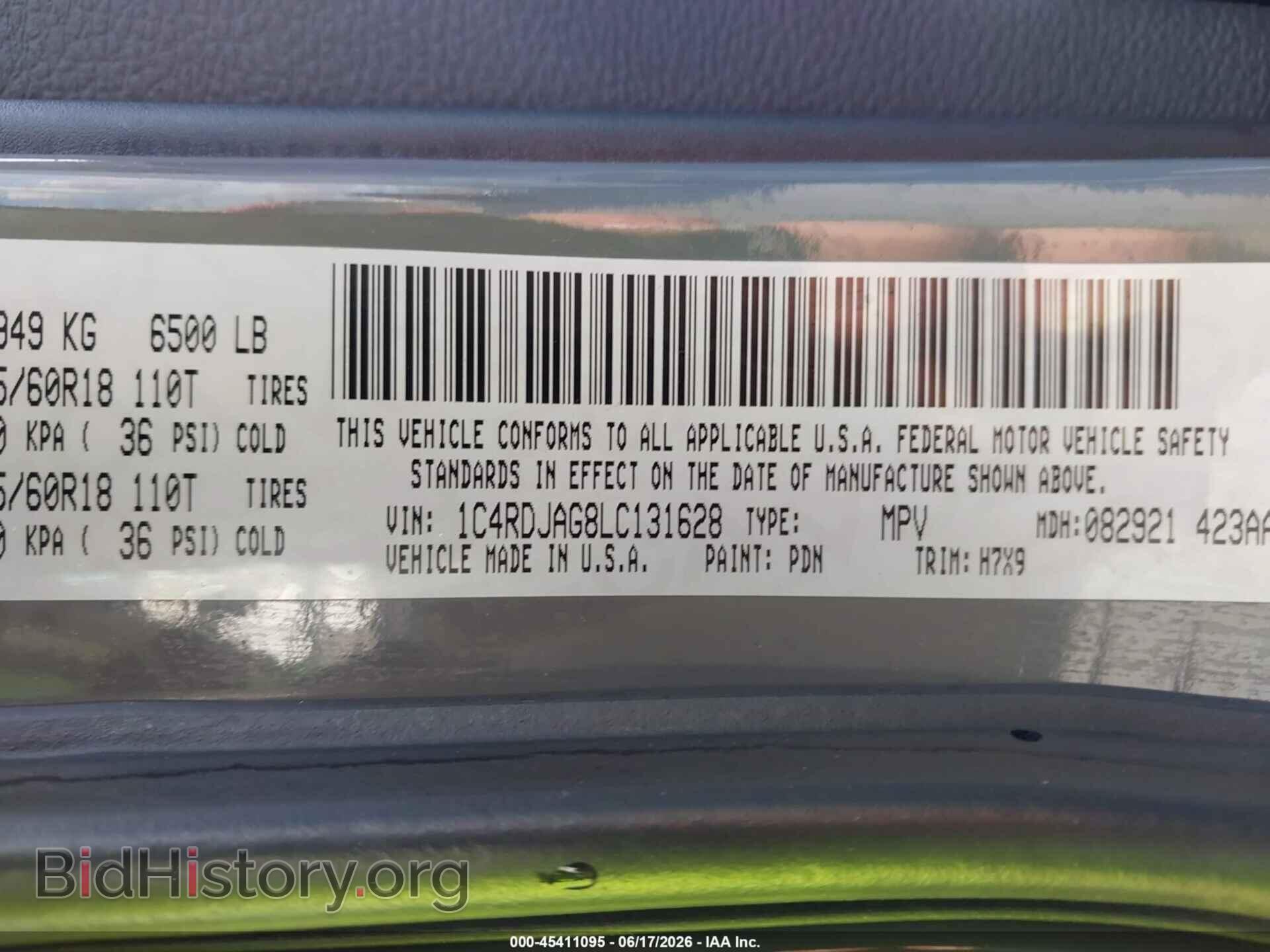 2020 DODGE DURANGO - VIN: 1C4RDJAG8LC131628 - Фото 9