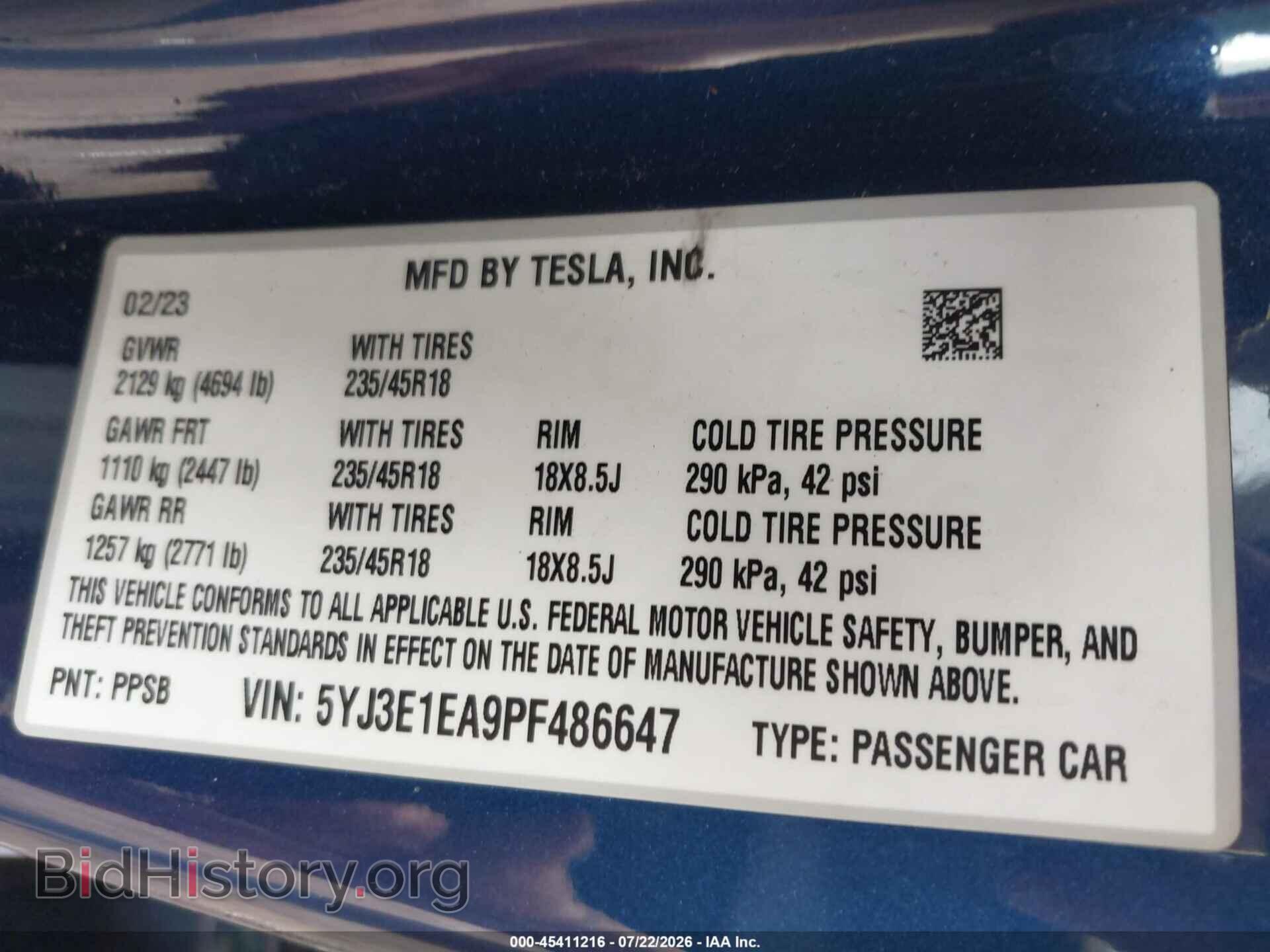 2023 TESLA MODEL 3 - VIN: 5YJ3E1EA9PF486647 - Photo 9