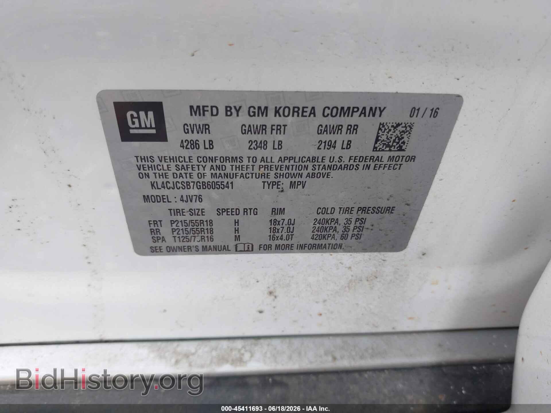 2016 BUICK ENCORE - VIN: KL4CJCSB7GB605541 - Photo 9
