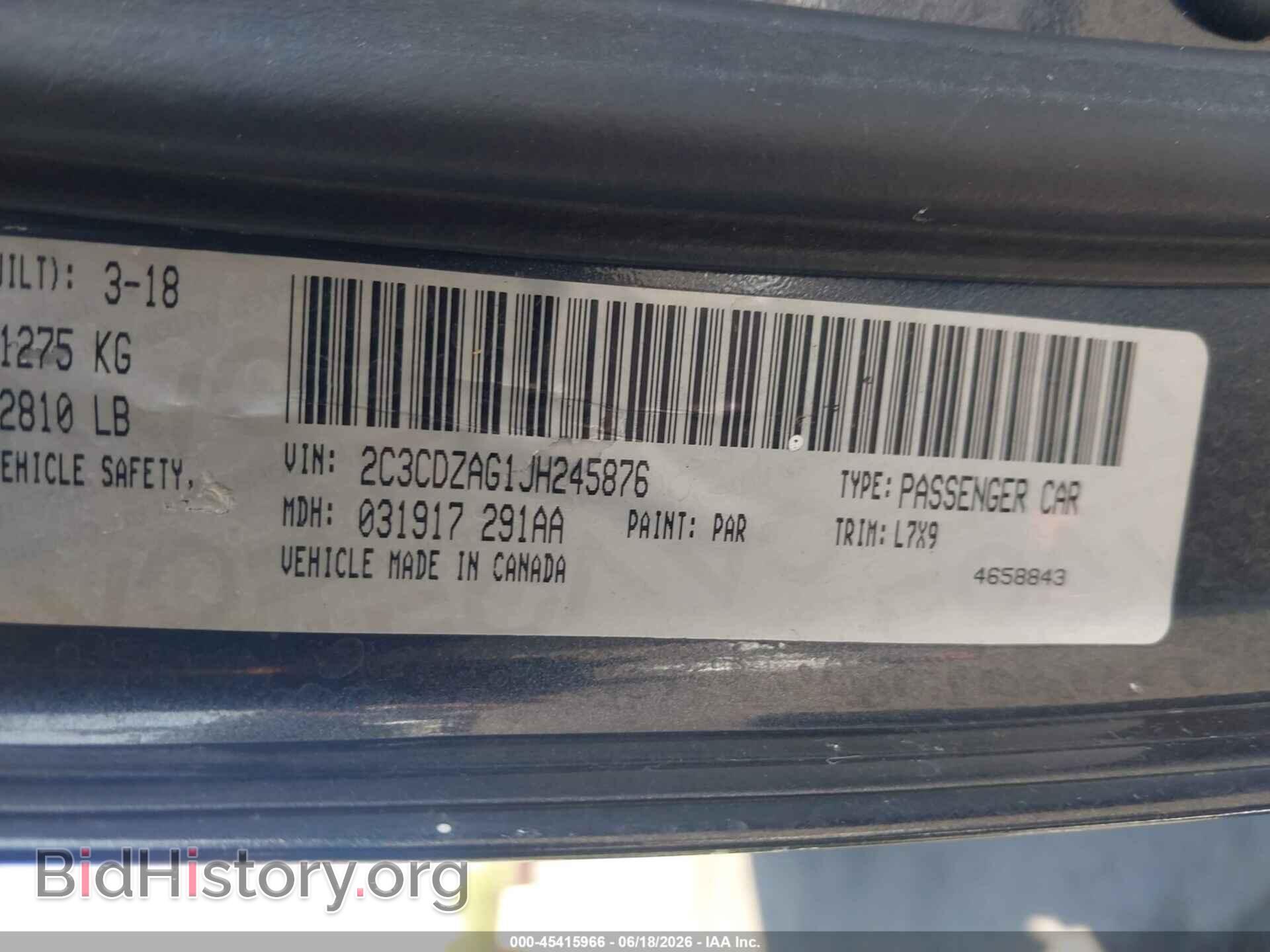 2018 DODGE CHALLENGER - VIN: 2C3CDZAG1JH245876 - Фото 9