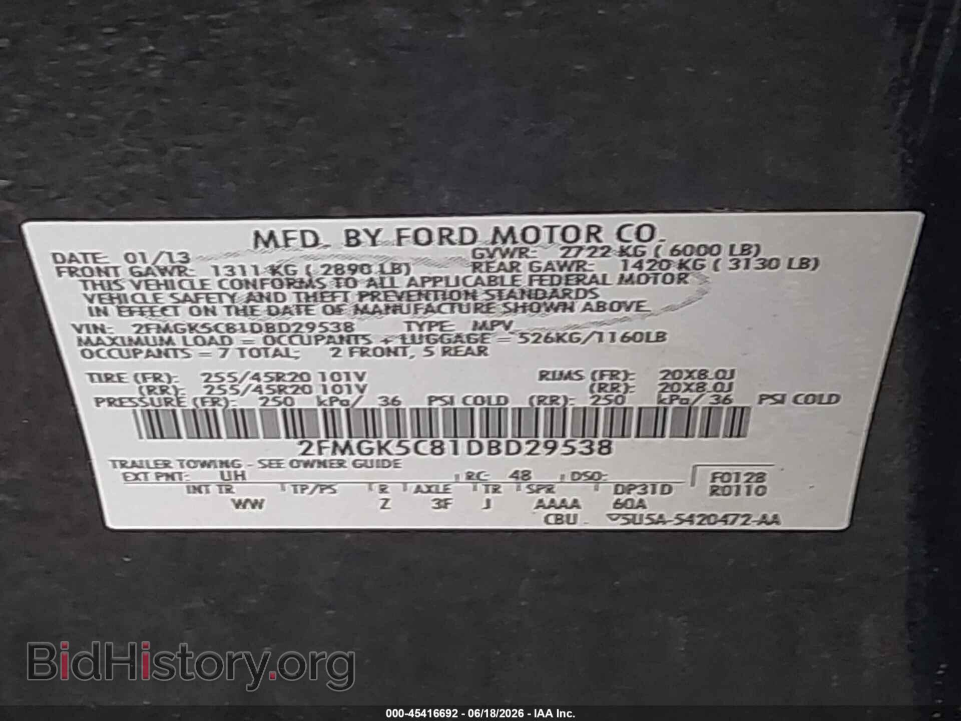 2013 FORD FLEX - VIN: 2FMGK5C81DBD29538 - Photo 9