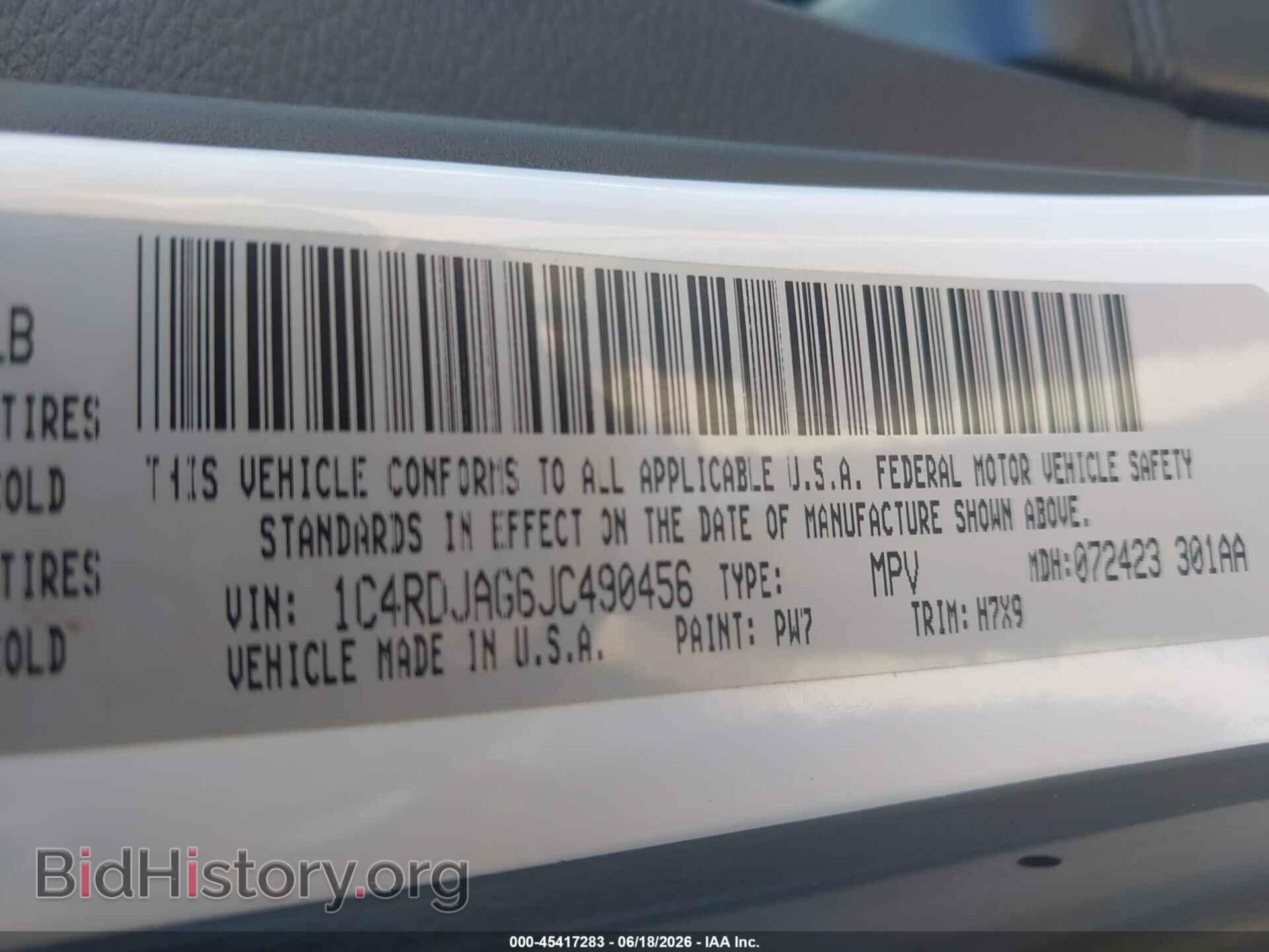 2018 DODGE DURANGO - VIN: 1C4RDJAG6JC490456 - Photo 9