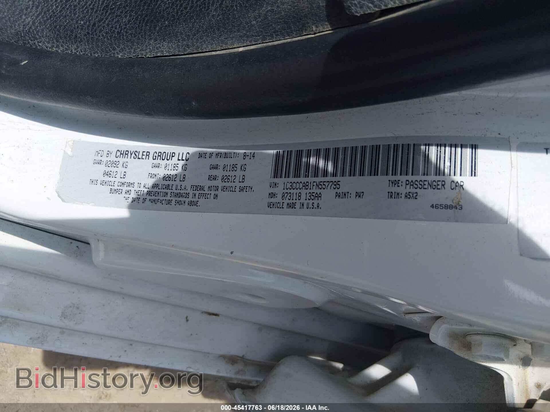 2015 CHRYSLER 200 - VIN: 1C3CCCAB1FN557795 - Фото 9