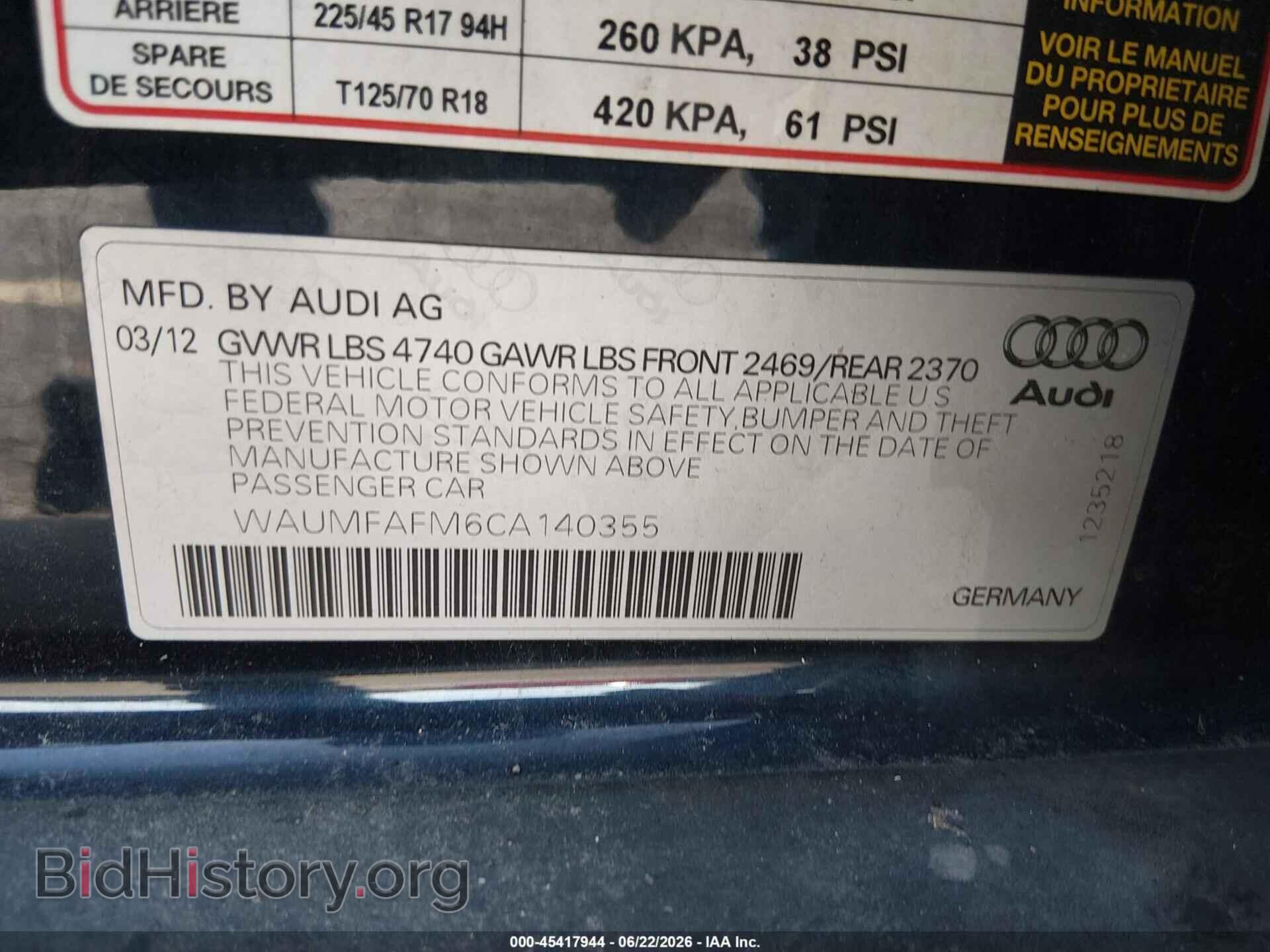 2012 AUDI A3 - VIN: WAUMFAFM6CA140355 - Photo 9