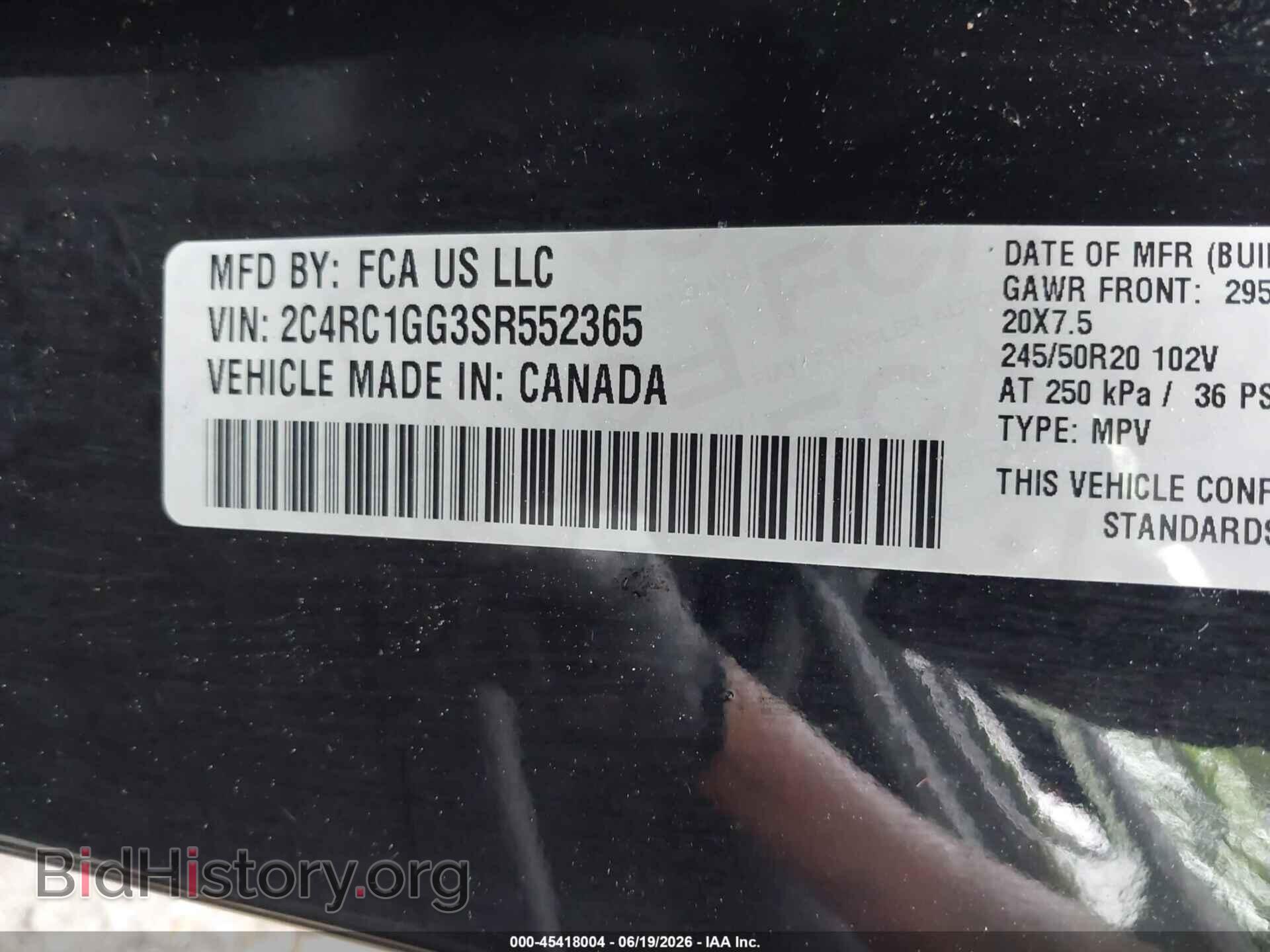 2025 CHRYSLER PACIFICA - VIN: 2C4RC1GG3SR552365 - Photo 9