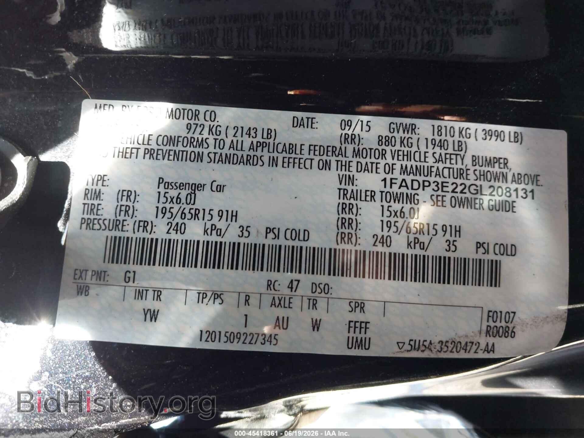 2016 FORD FOCUS - VIN: 1FADP3E22GL208131 - Photo 9