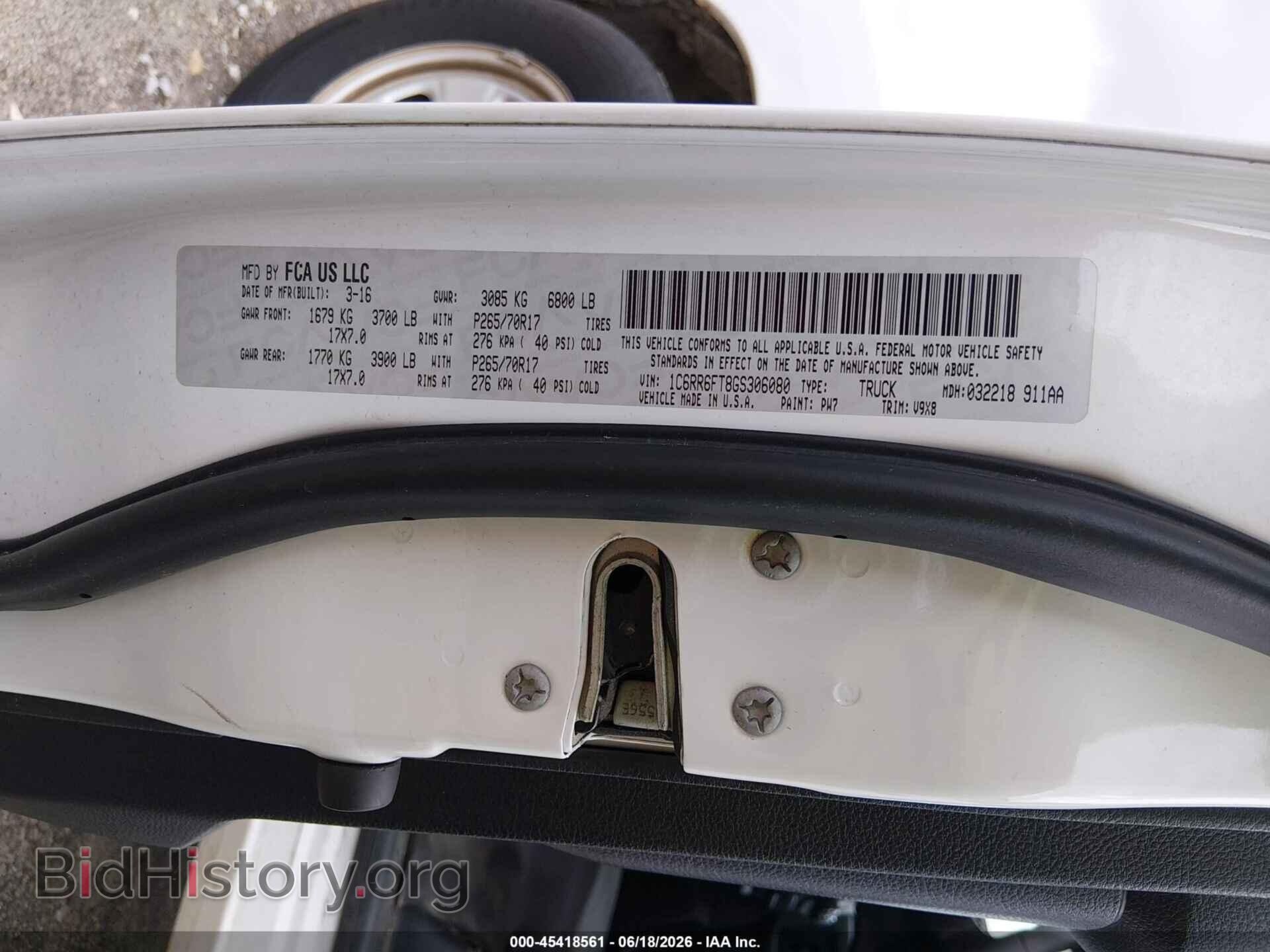2016 RAM 1500 - VIN: 1C6RR6FT8GS306080 - Photo 9