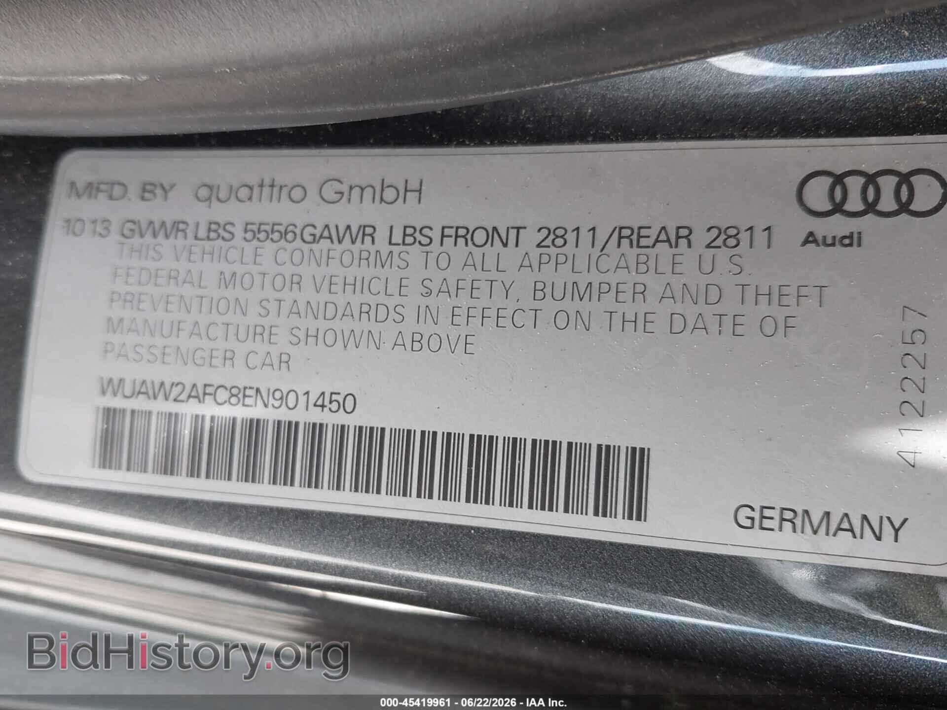 2014 AUDI RS 7 - VIN: WUAW2AFC8EN901450 - Photo 9