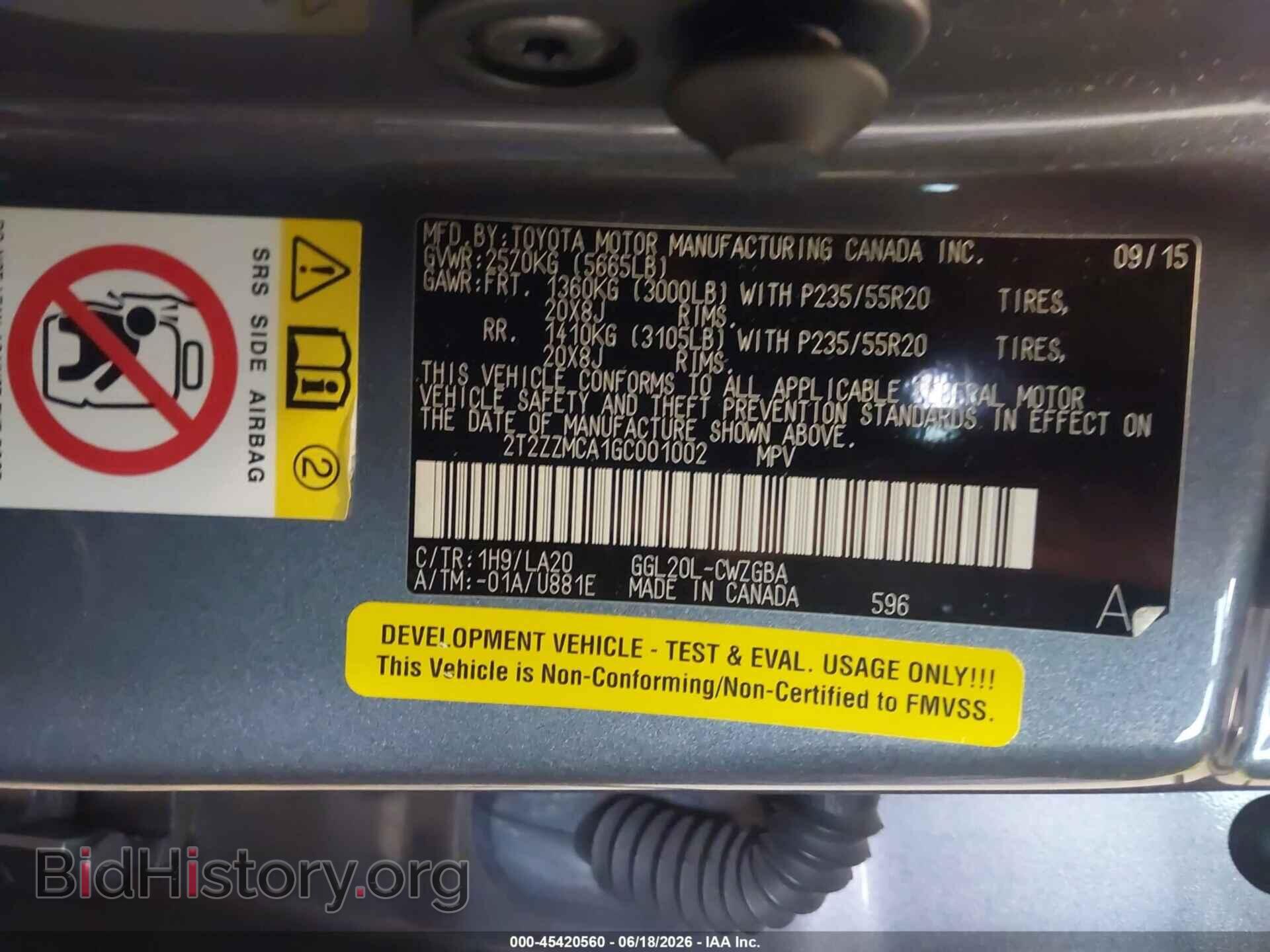 2016 LEXUS RX 350 - VIN: 2T2ZZMCA1GC001002 - Photo 9