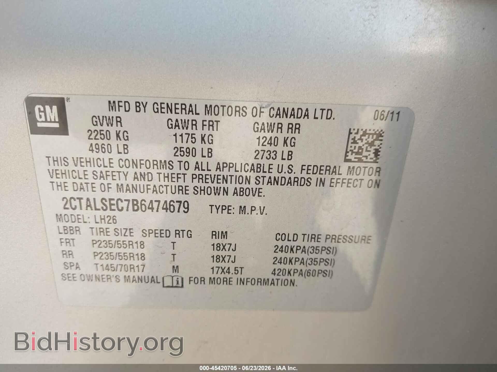2011 GMC TERRAIN - VIN: 2CTALSEC7B6474679 - Photo 9