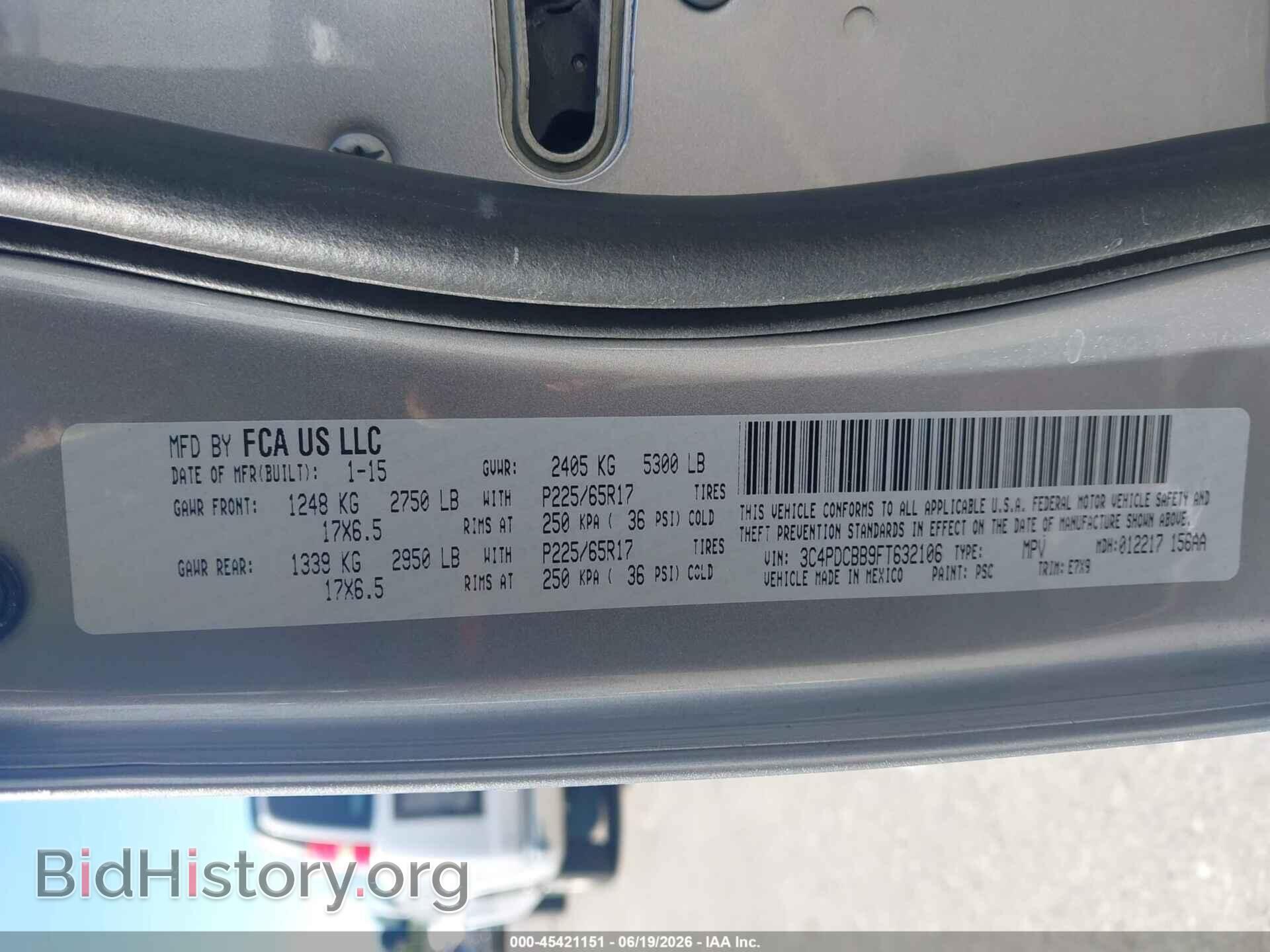2015 DODGE JOURNEY - VIN: 3C4PDCBB9FT632106 - Photo 9