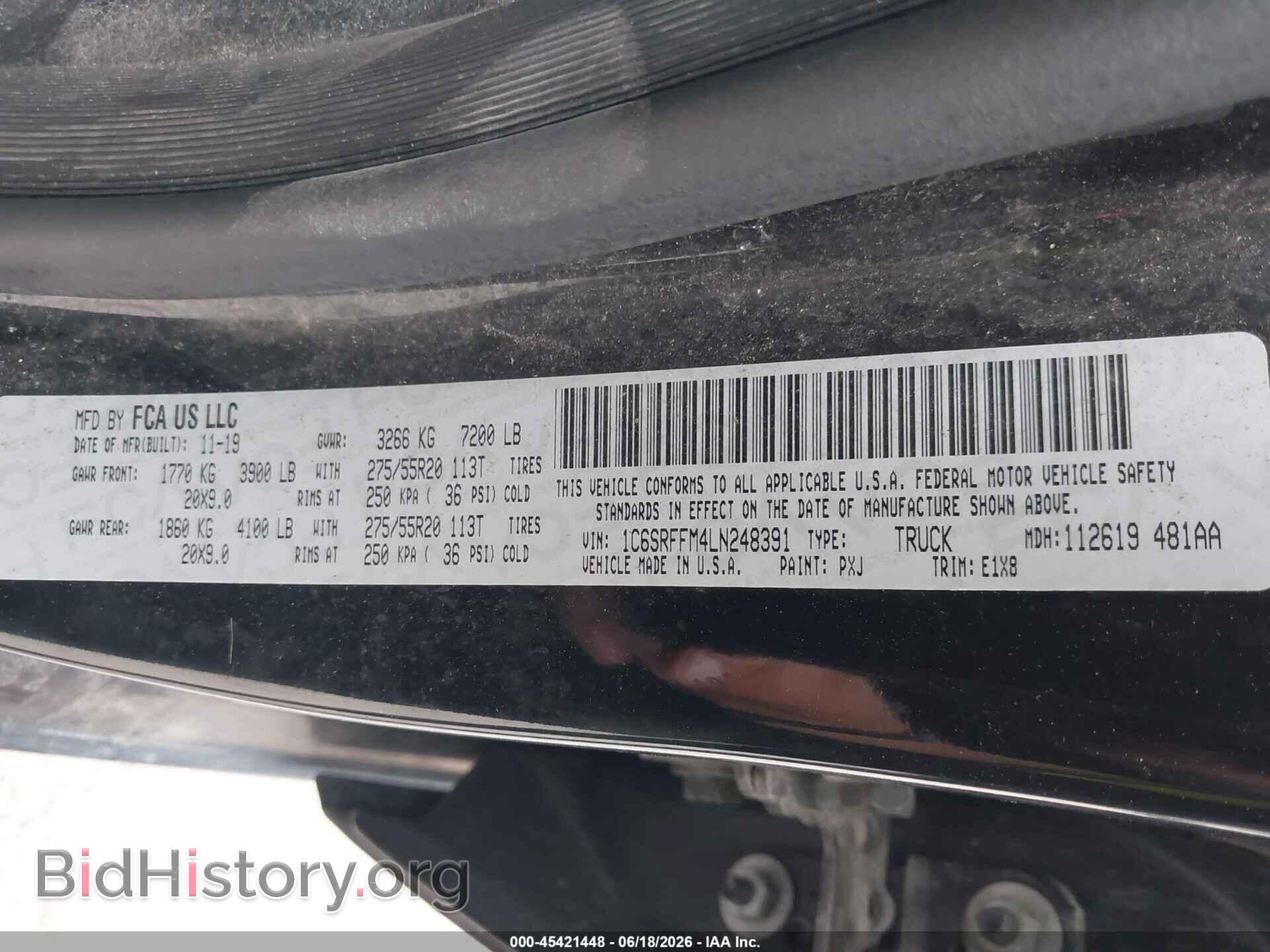 2020 RAM 1500 - VIN: 1C6SRFFM4LN248391 - Фото 9