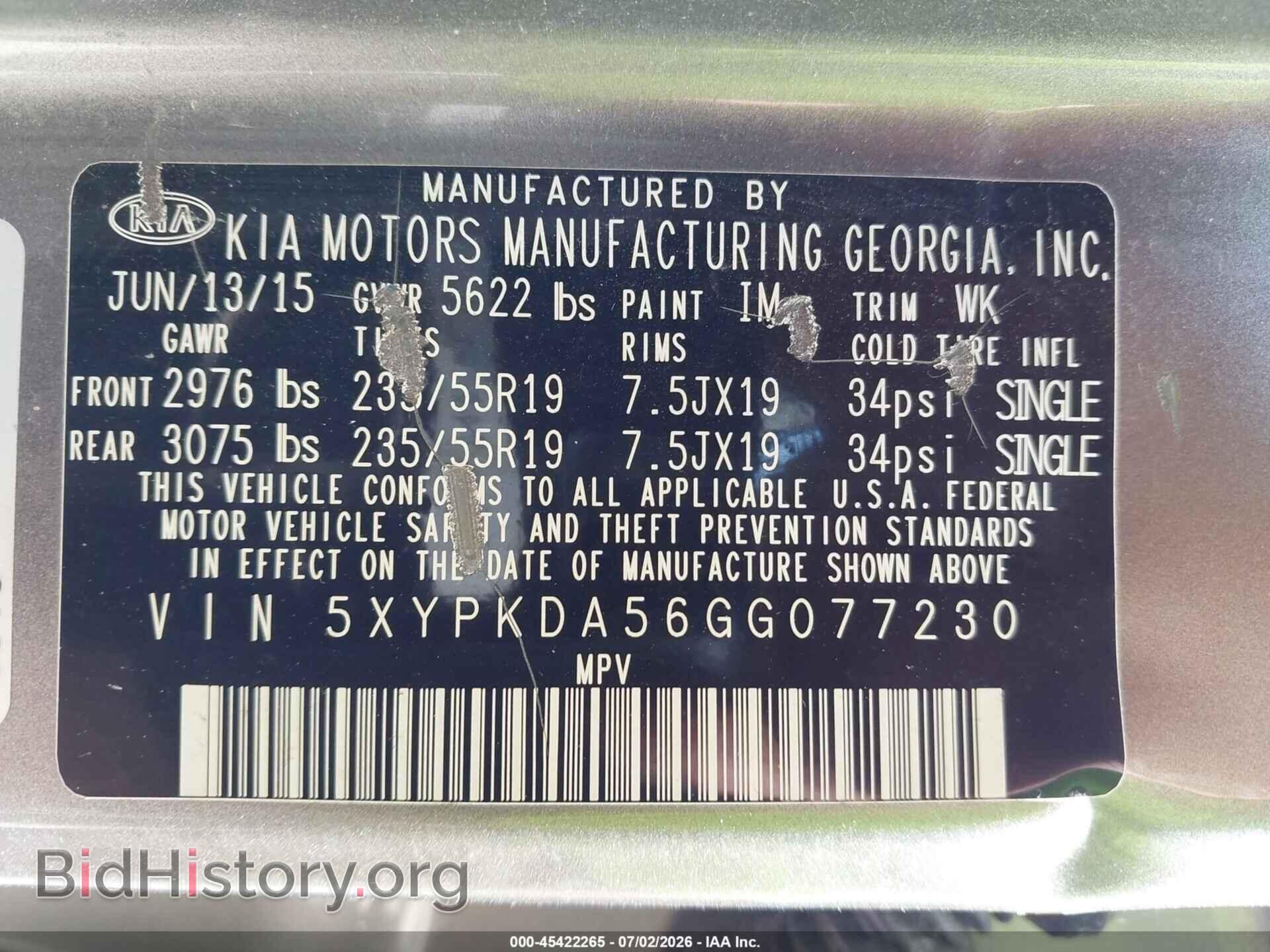 2016 KIA SORENTO - VIN: 5XYPKDA56GG077230 - Photo 9