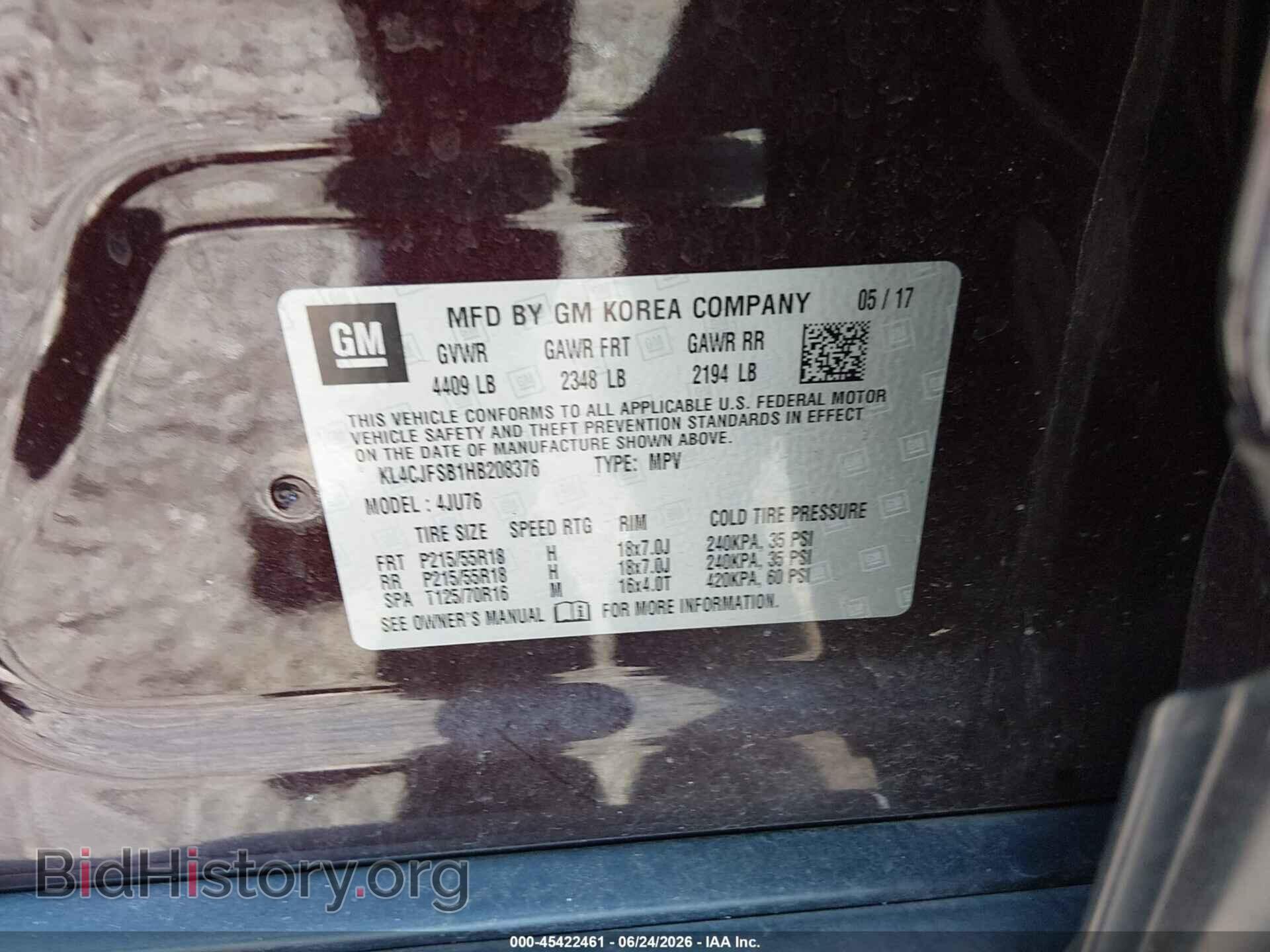 2017 BUICK ENCORE - VIN: KL4CJFSB1HB208376 - Photo 9