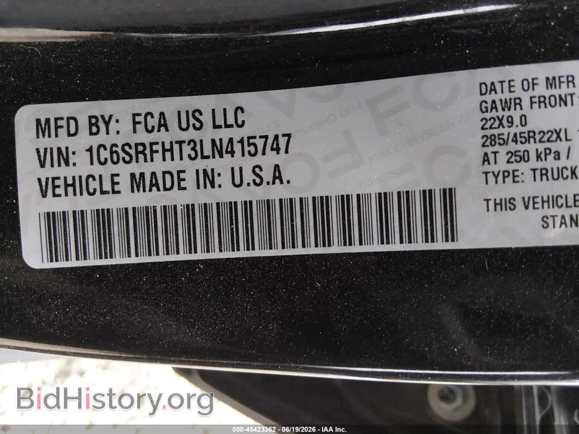 2020 RAM 1500 - VIN: 1C6SRFHT3LN415747 - Photo 9