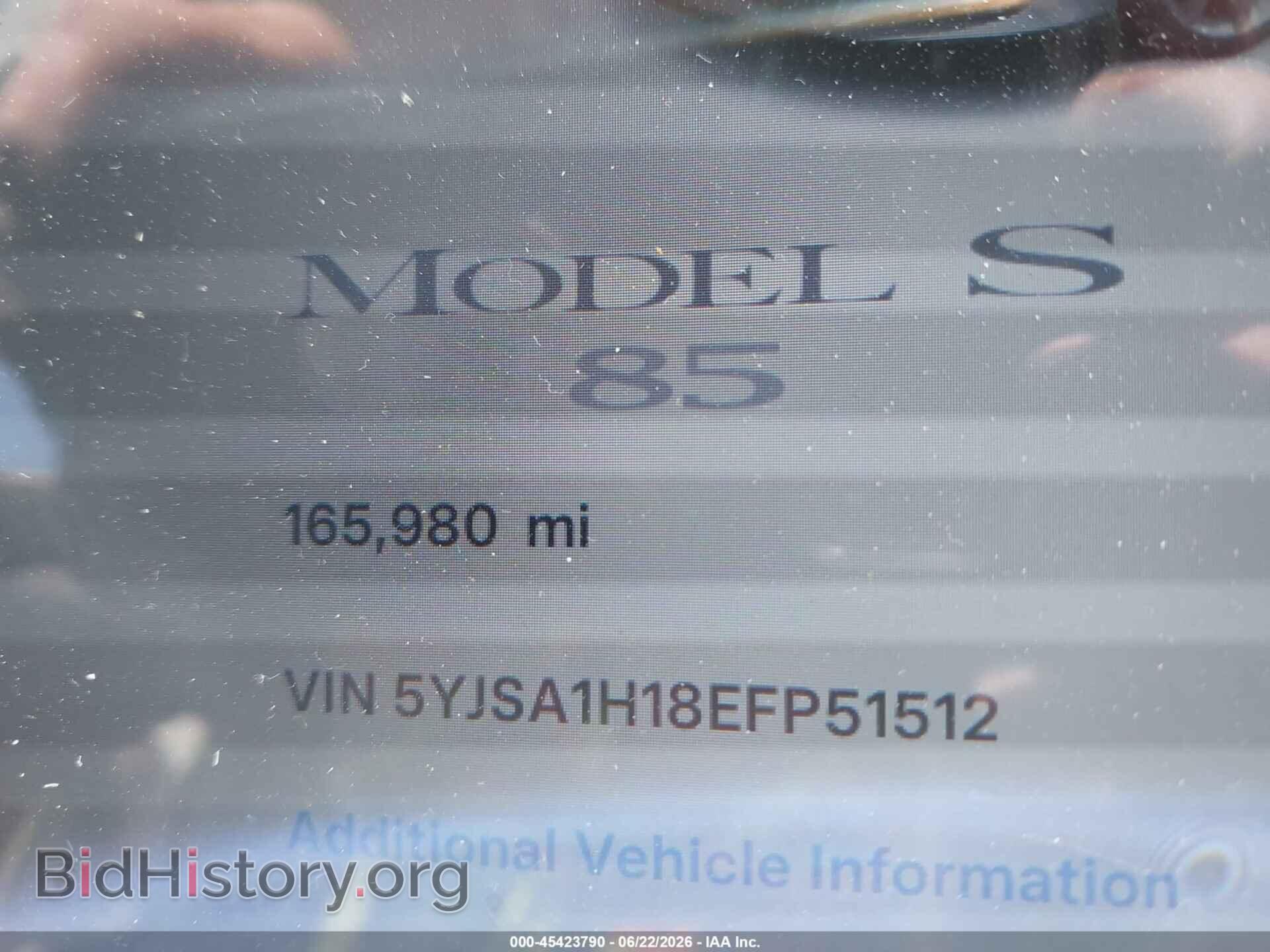 2014 TESLA MODEL S - VIN: 5YJSA1H18EFP51512 - Photo 15