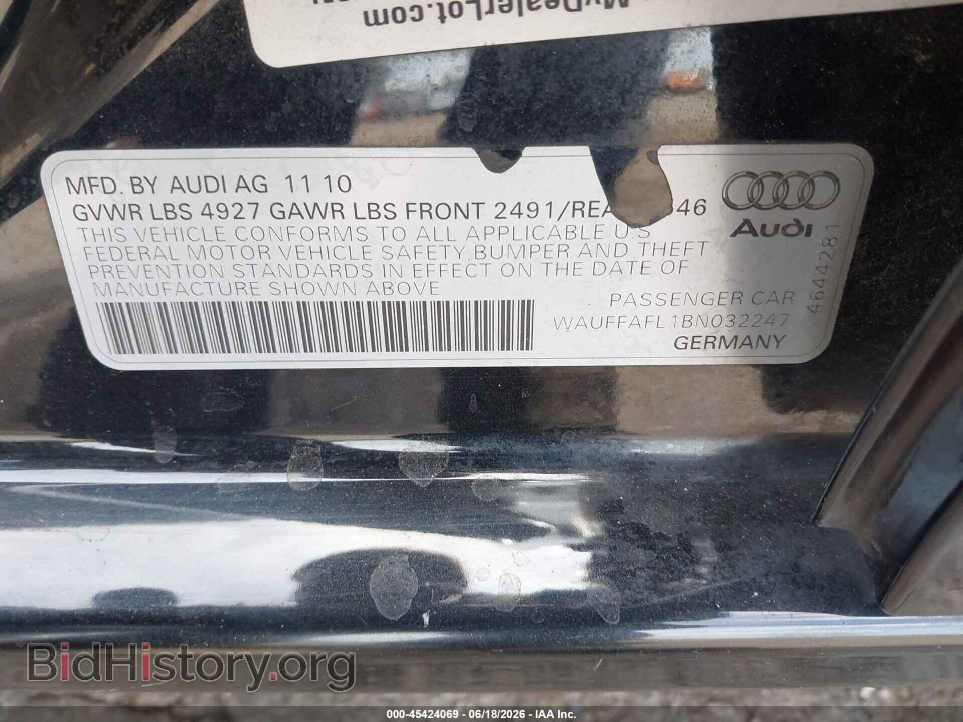 2011 AUDI A4 - VIN: WAUFFAFL1BN032247 - Photo 9