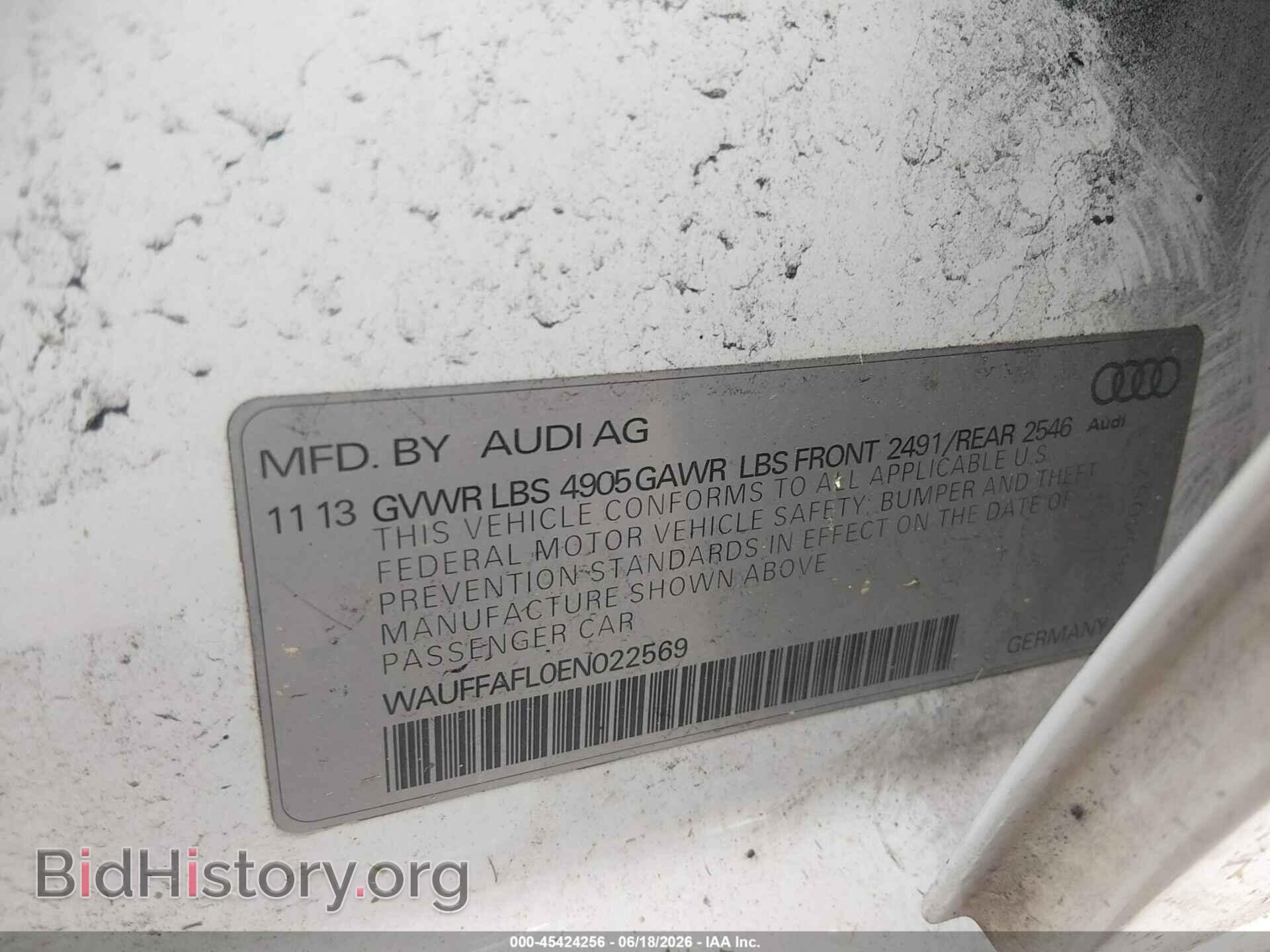 2014 AUDI A4 - VIN: WAUFFAFL0EN022569 - Фото 9