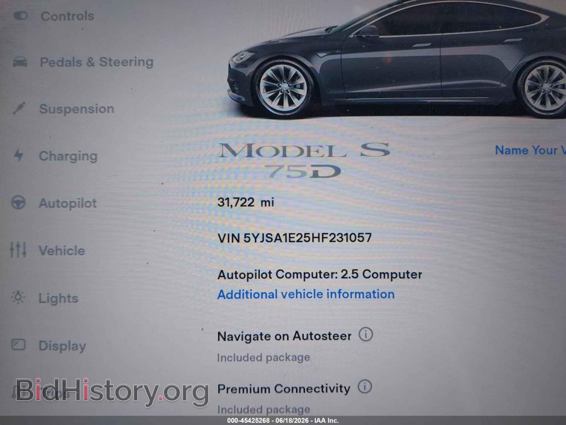 2017 TESLA MODEL S - VIN: 5YJSA1E25HF231057 - Photo 7