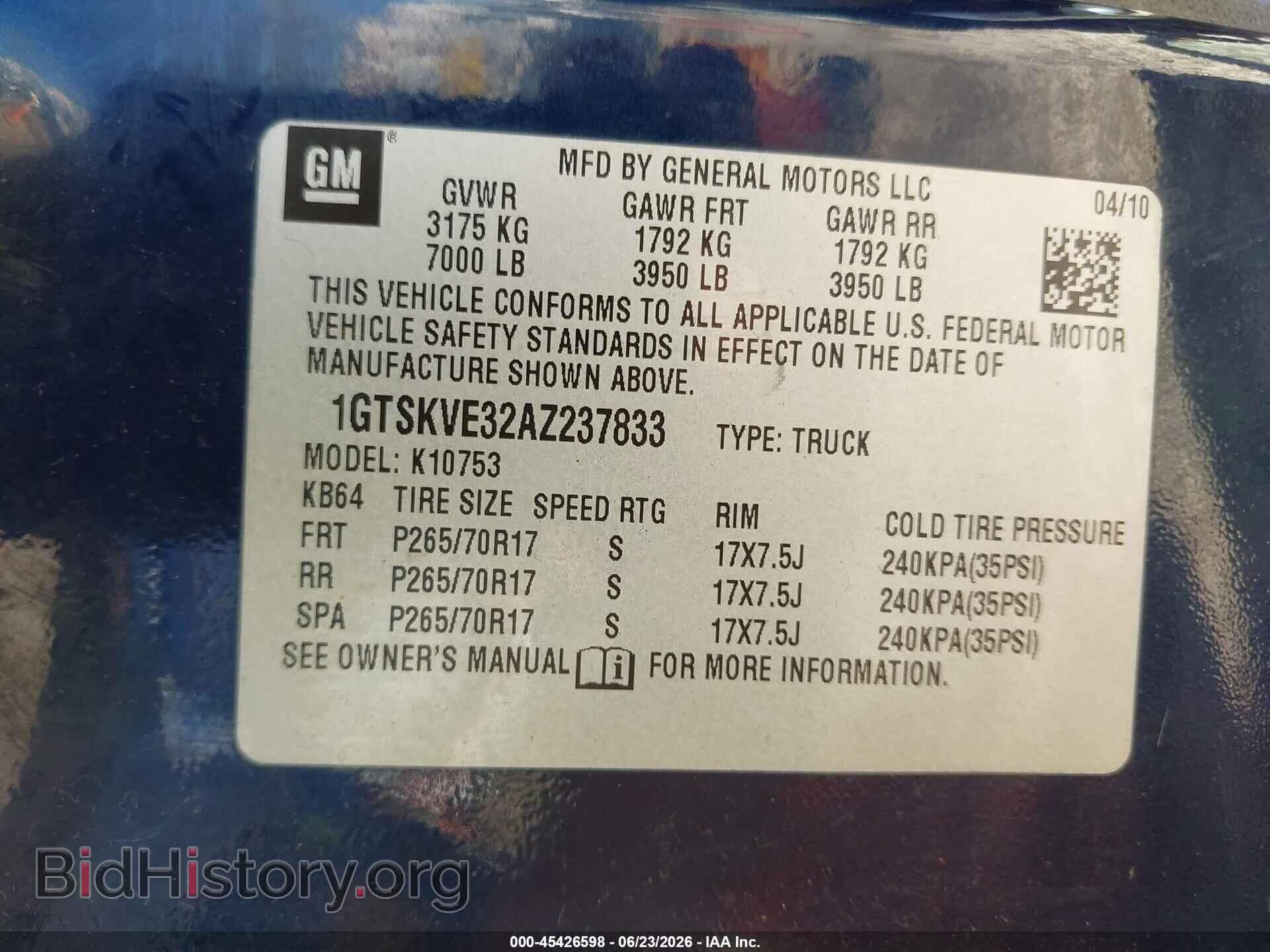 2010 GMC SIERRA 1500 - VIN: 1GTSKVE32AZ237833 - Photo 9