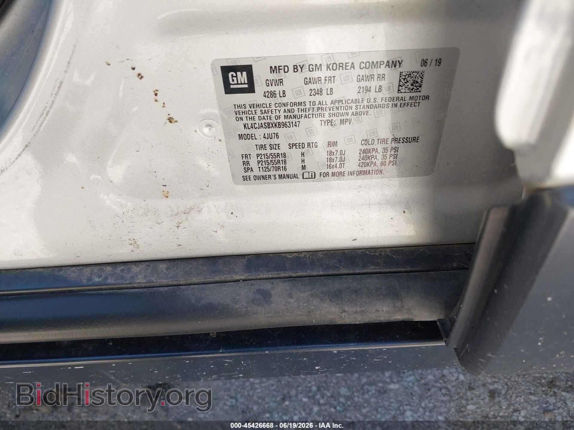 2019 BUICK ENCORE - VIN: KL4CJASBXKB963147 - Photo 9