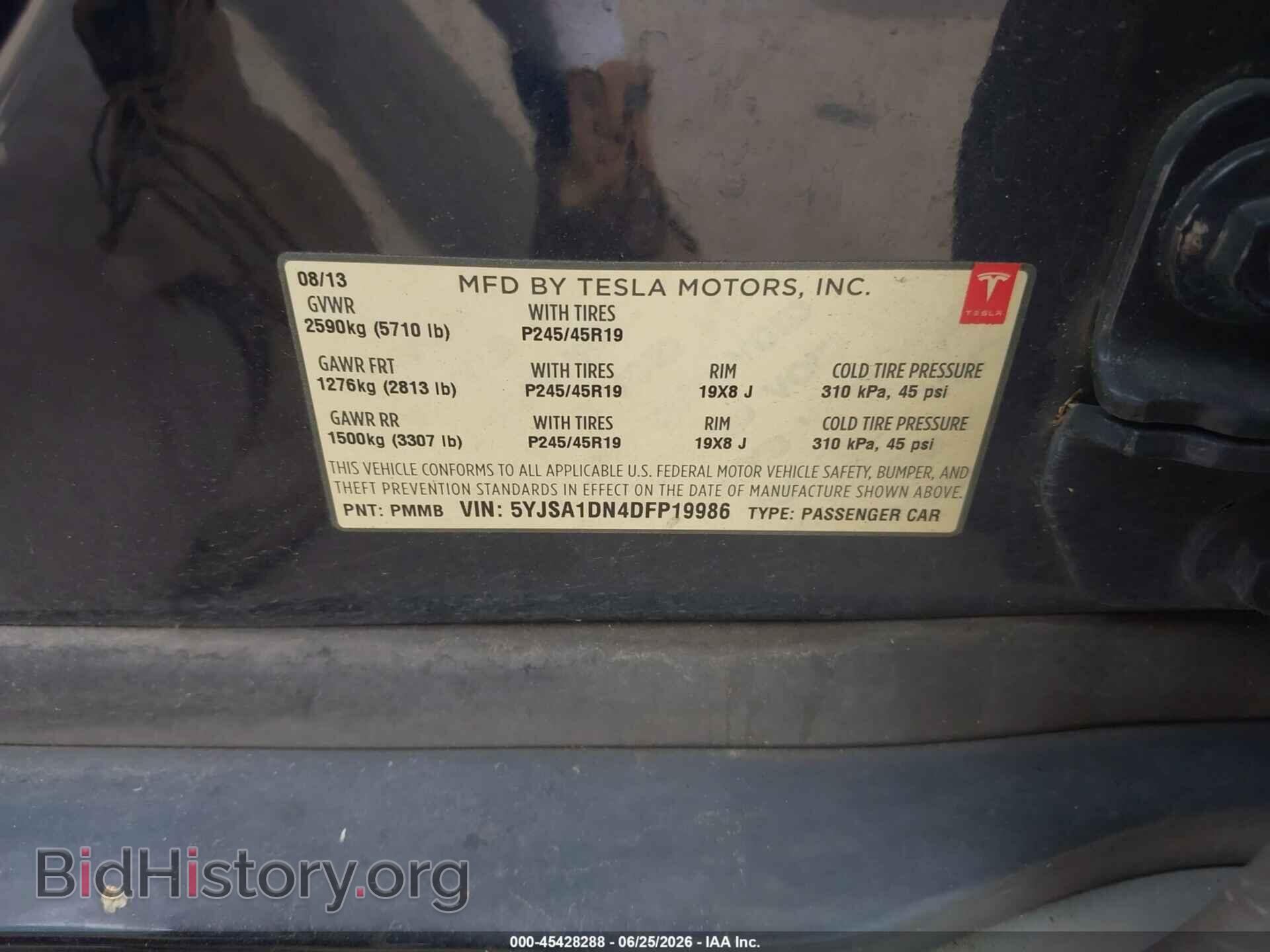 2013 TESLA MODEL S - VIN: 5YJSA1DN4DFP19986 - Photo 9