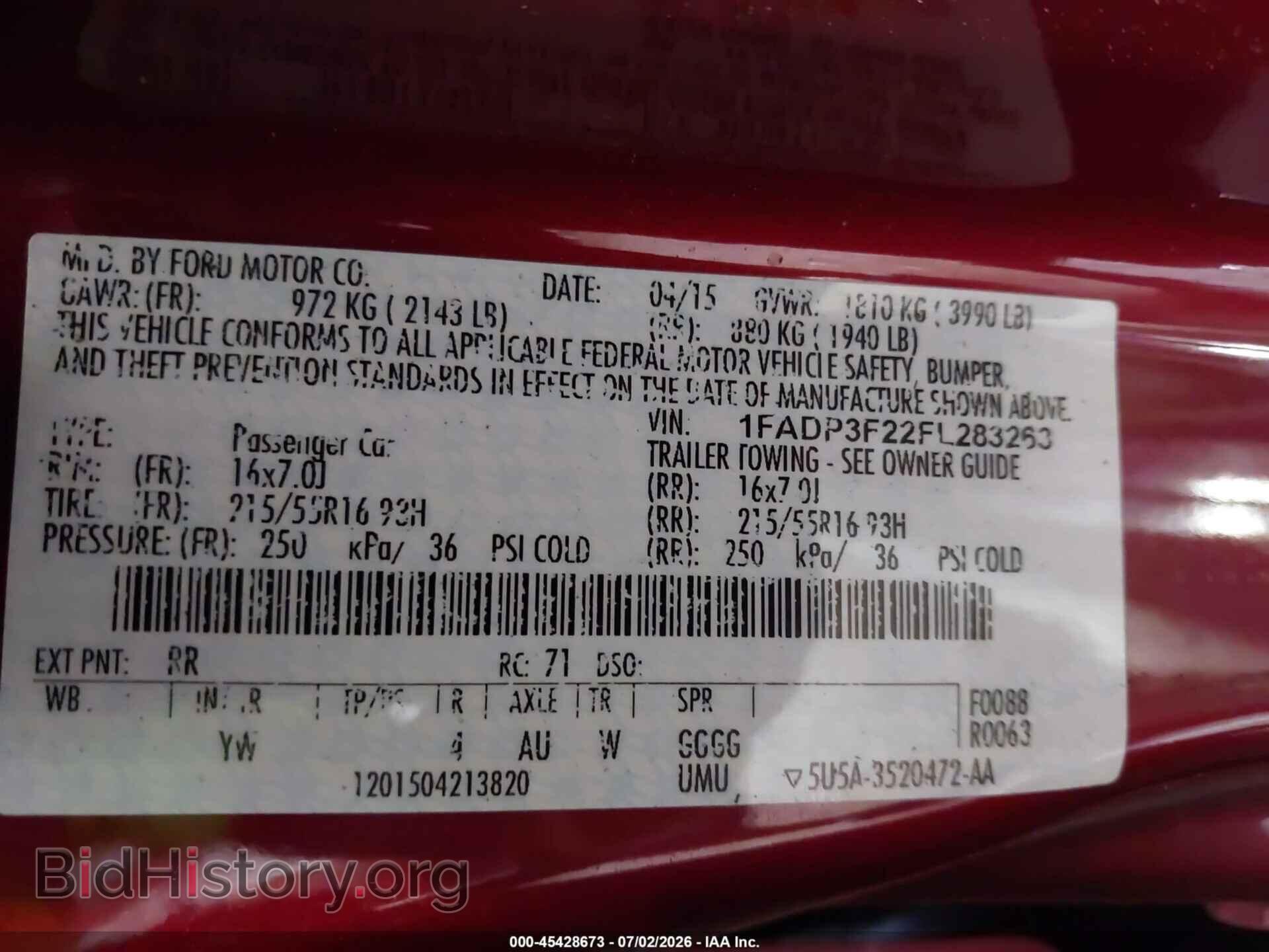 2015 FORD FOCUS - VIN: 1FADP3F22FL283263 - Фото 9