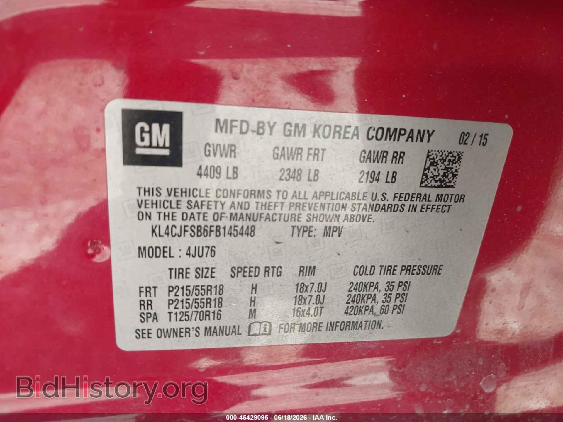 2015 BUICK ENCORE - VIN: KL4CJFSB6FB145448 - Photo 9