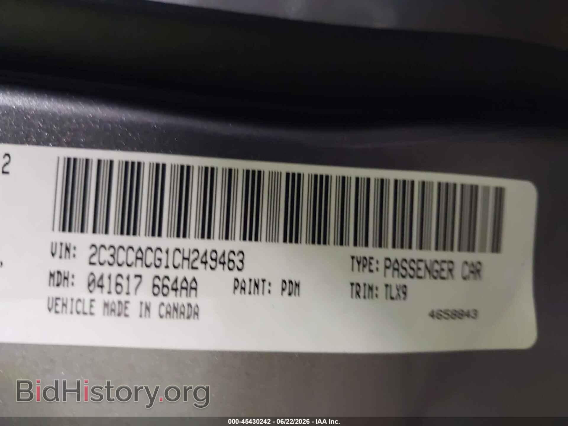 2012 CHRYSLER 300 - VIN: 2C3CCACG1CH249463 - Photo 9
