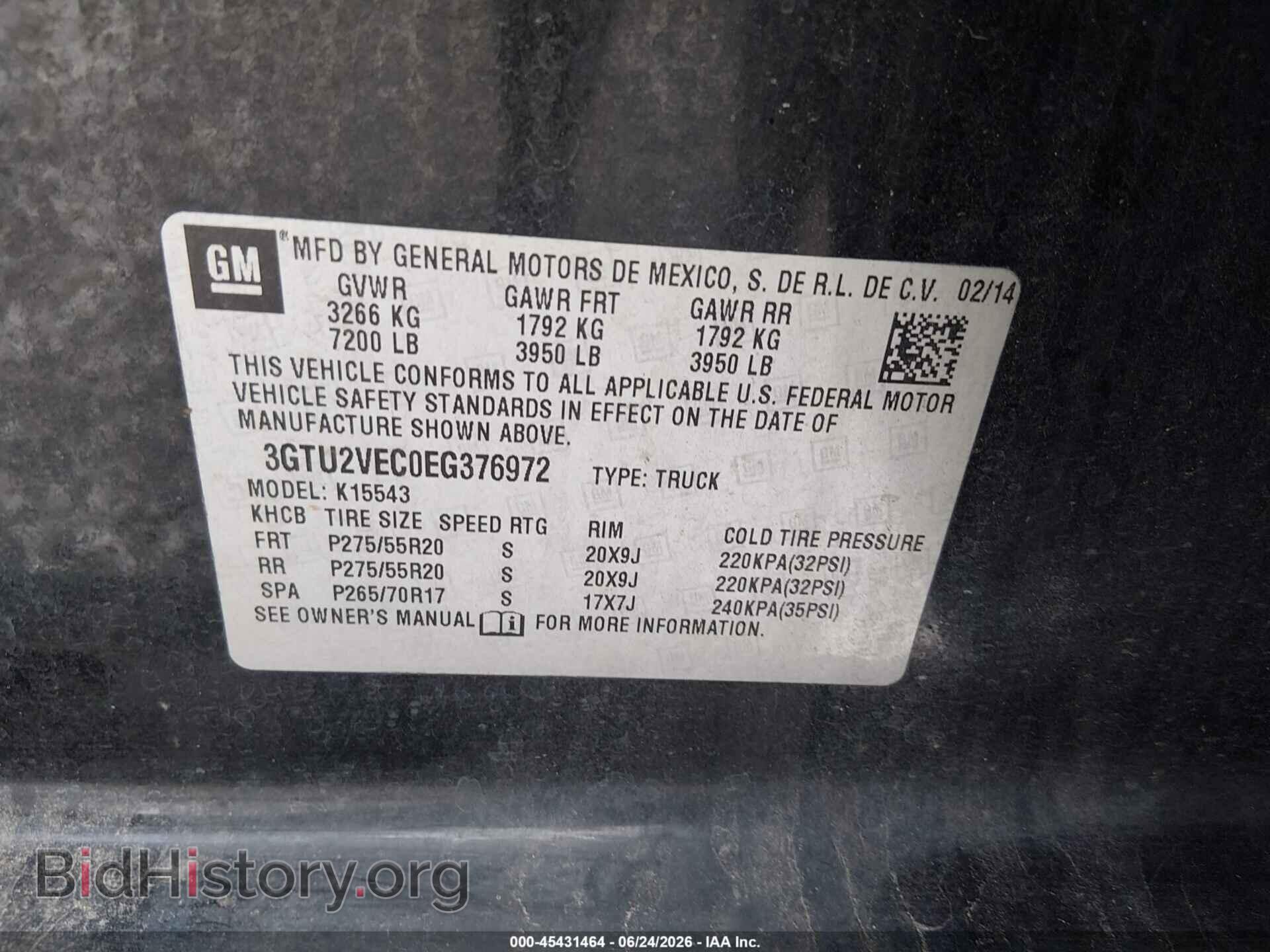 2014 GMC SIERRA 1500 - VIN: 3GTU2VEC0EG376972 - Photo 9