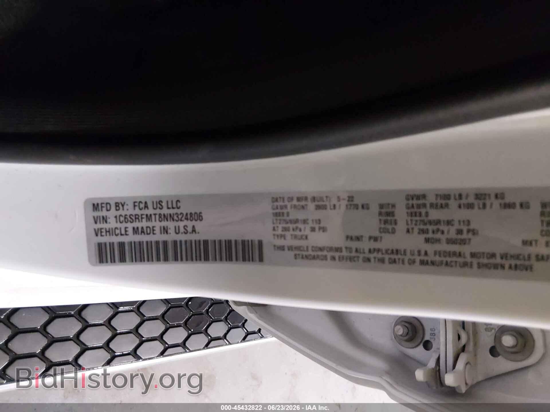 2022 RAM 1500 - VIN: 1C6SRFMT8NN324806 - Фото 9