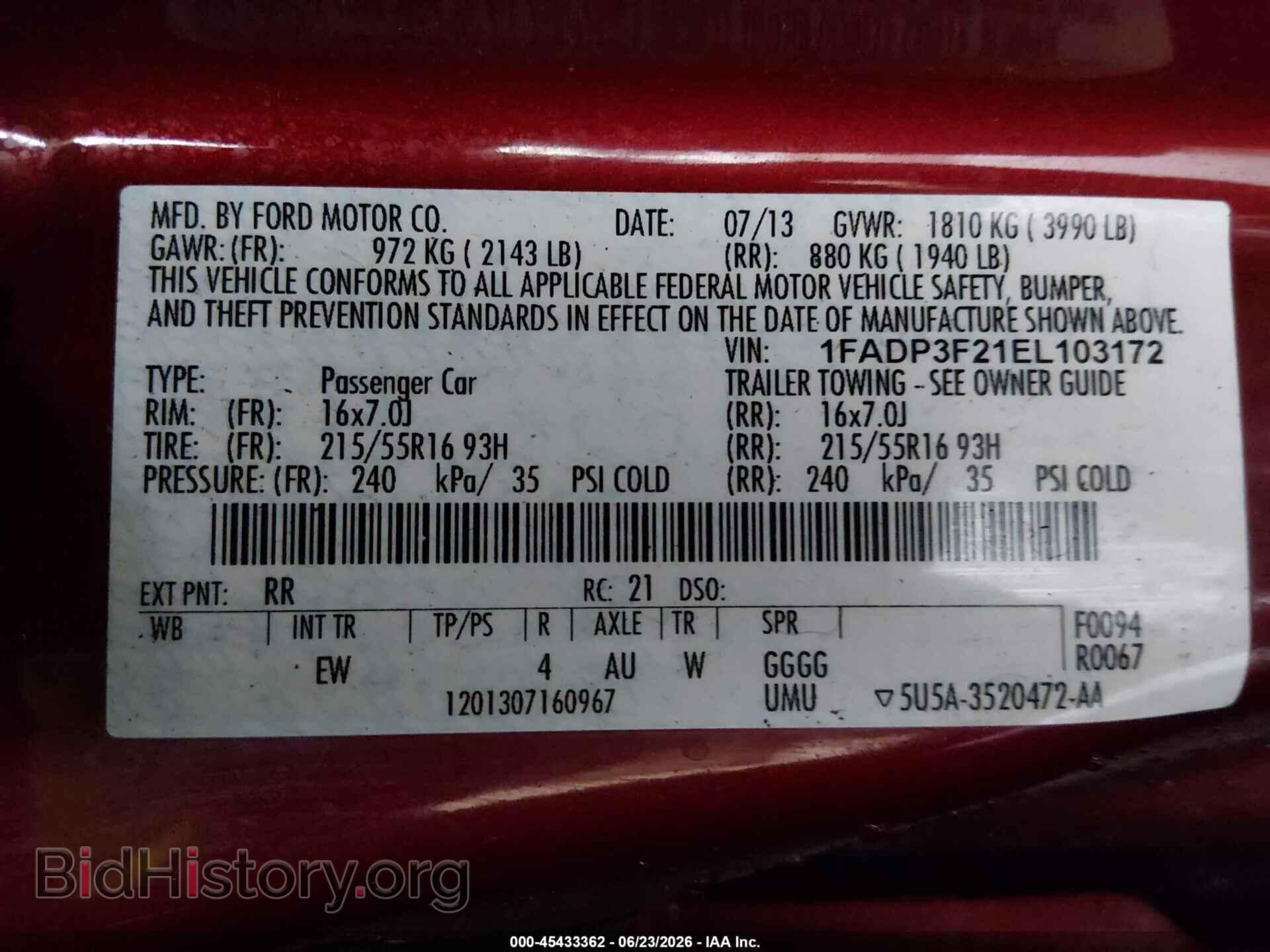 2014 FORD FOCUS - VIN: 1FADP3F21EL103172 - Photo 9