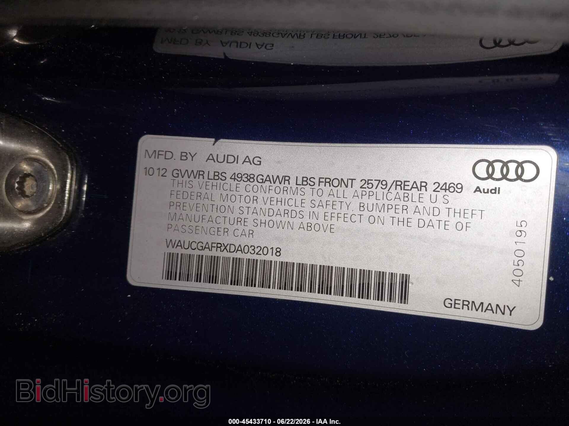 2013 AUDI S5 - VIN: WAUCGAFRXDA032018 - Photo 9