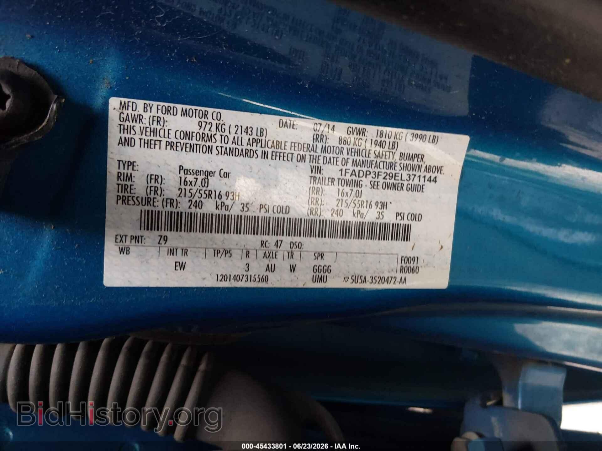 2014 FORD FOCUS - VIN: 1FADP3F29EL371144 - Photo 9