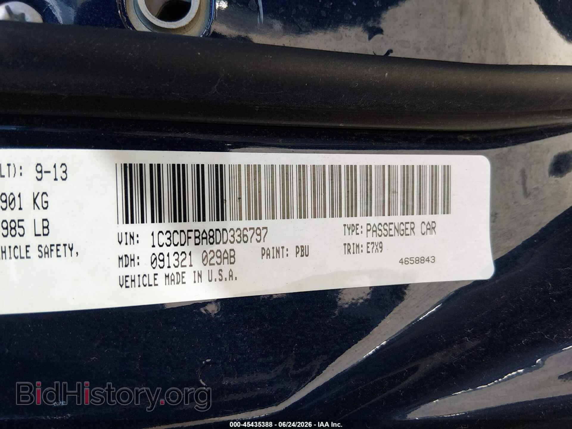 2013 DODGE DART - VIN: 1C3CDFBA8DD336797 - Photo 9