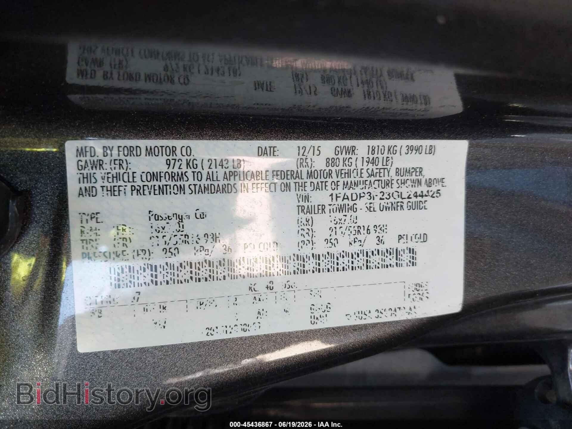 2016 FORD FOCUS - VIN: 1FADP3F23GL244425 - Фото 9
