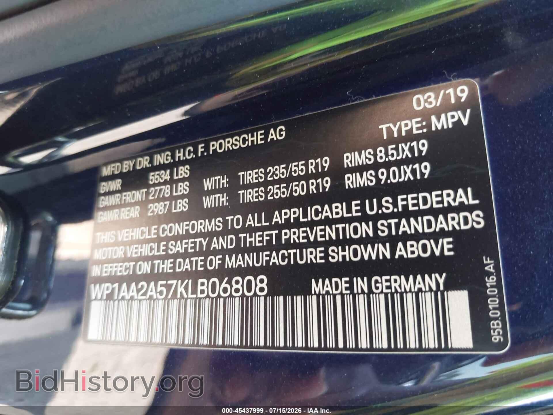 2019 PORSCHE MACAN - VIN: WP1AA2A57KLB06808 - Photo 9