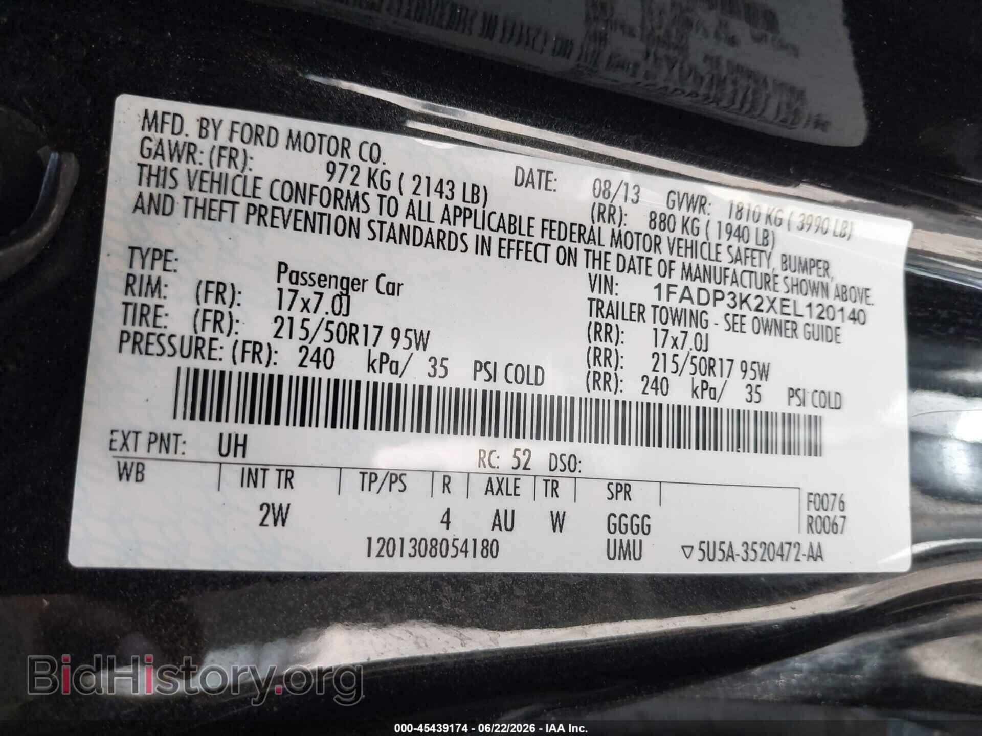 2014 FORD FOCUS - VIN: 1FADP3K2XEL120140 - Фото 9