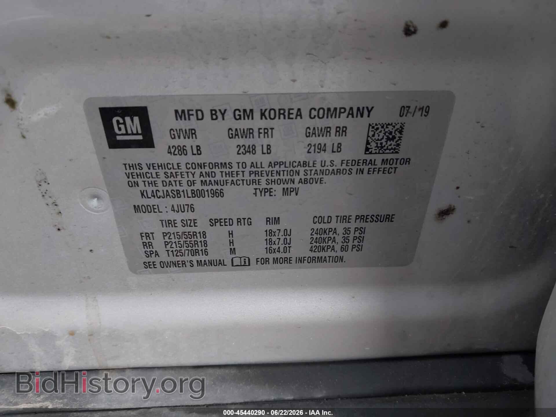 2020 BUICK ENCORE - VIN: KL4CJASB1LB001966 - Photo 9