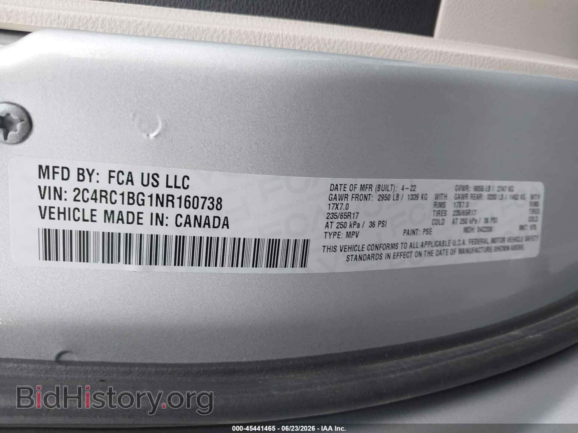 2022 CHRYSLER PACIFICA - VIN: 2C4RC1BG1NR160738 - Фото 9