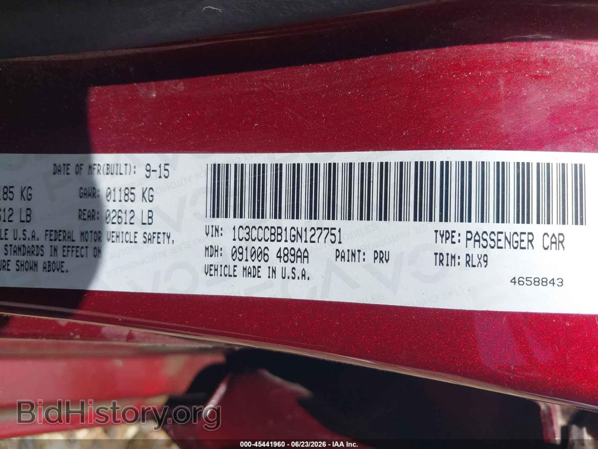 2016 CHRYSLER 200 - VIN: 1C3CCCBB1GN127751 - Photo 9