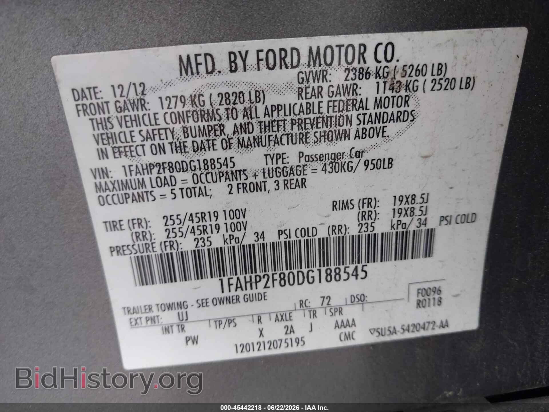 2013 FORD TAURUS - VIN: 1FAHP2F80DG188545 - Photo 9