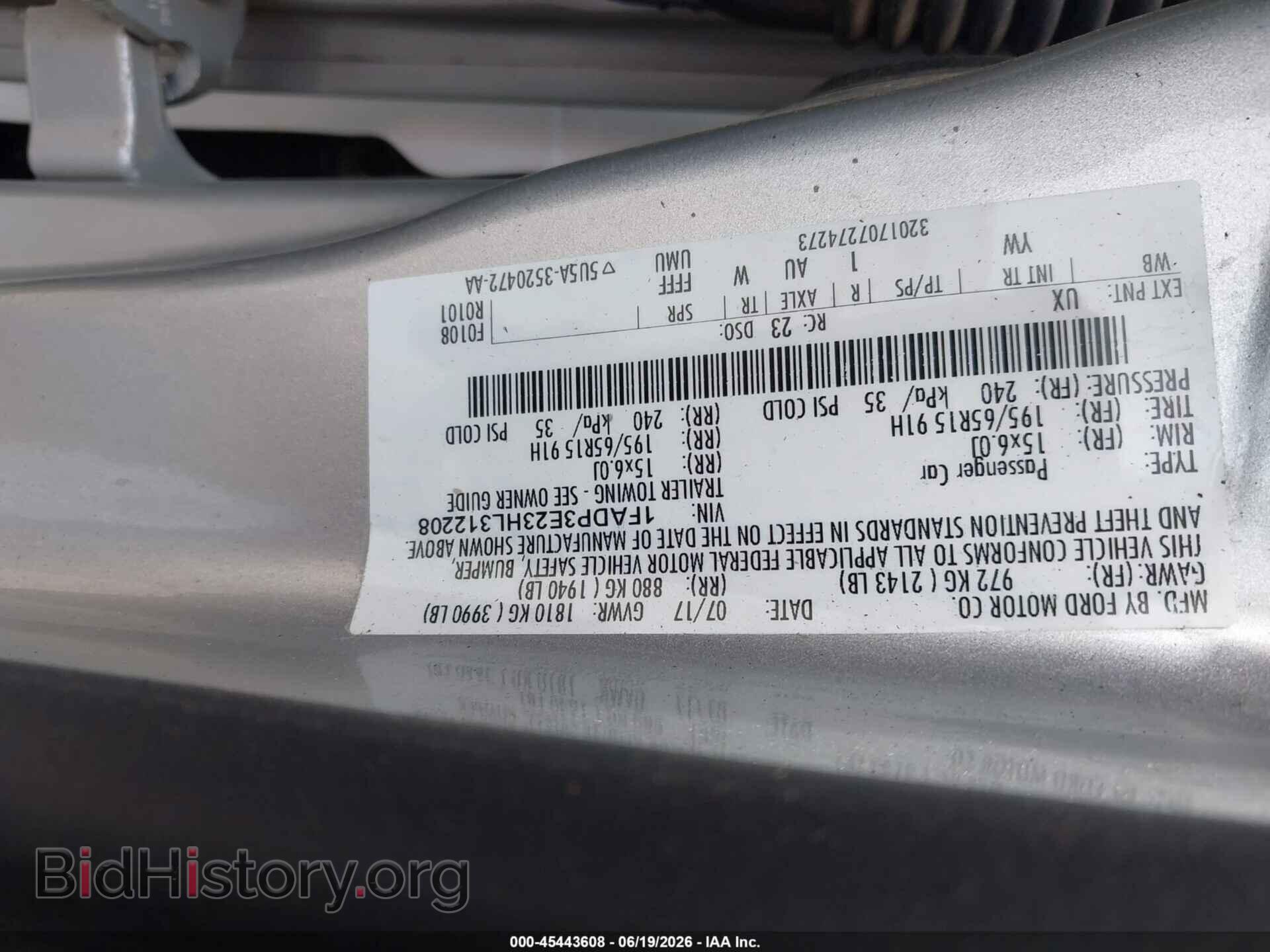 2017 FORD FOCUS - VIN: 1FADP3E23HL312208 - Фото 9