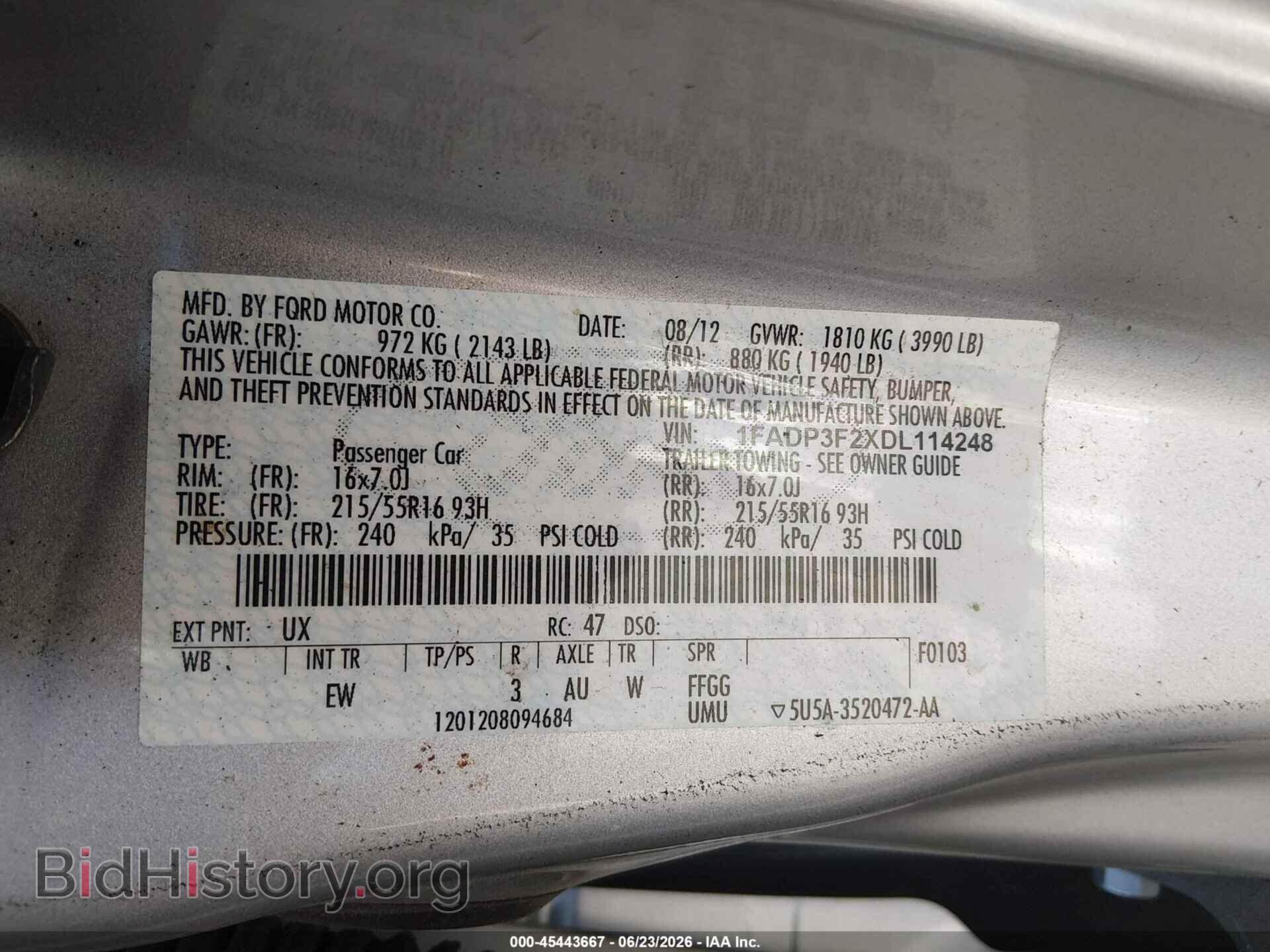 2013 FORD FOCUS - VIN: 1FADP3F2XDL114248 - Фото 9