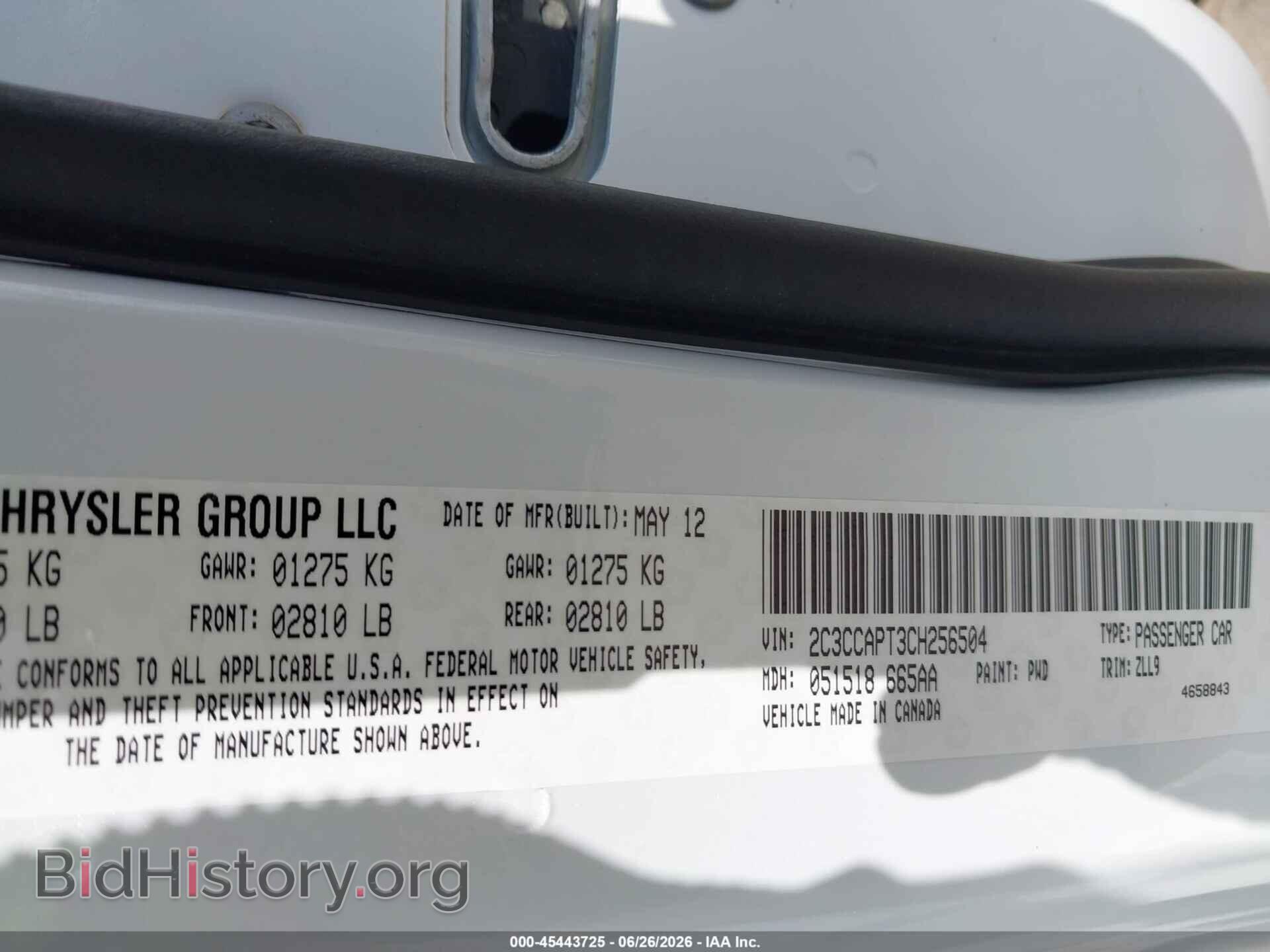 2012 CHRYSLER 300C - VIN: 2C3CCAPT3CH256504 - Фото 9
