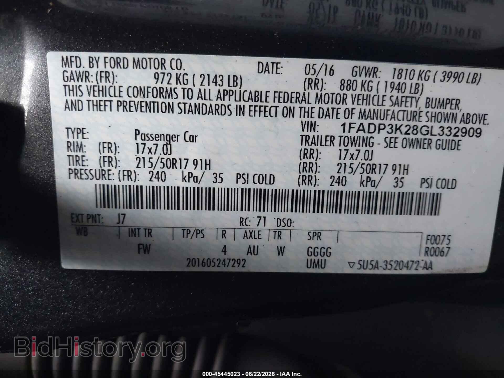 2016 FORD FOCUS - VIN: 1FADP3K28GL332909 - Photo 9