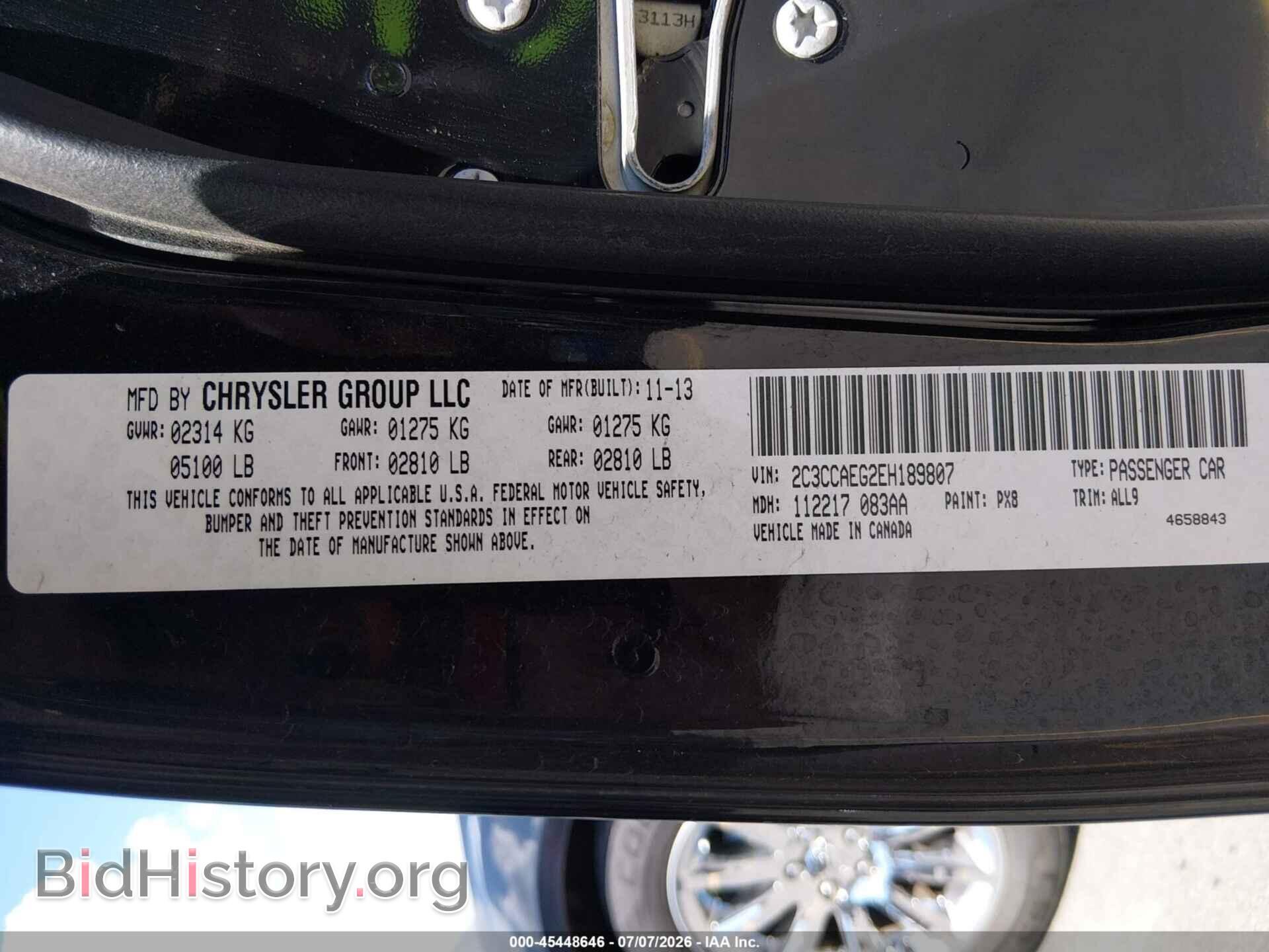 2014 CHRYSLER 300C - VIN: 2C3CCAEG2EH189807 - Photo 9