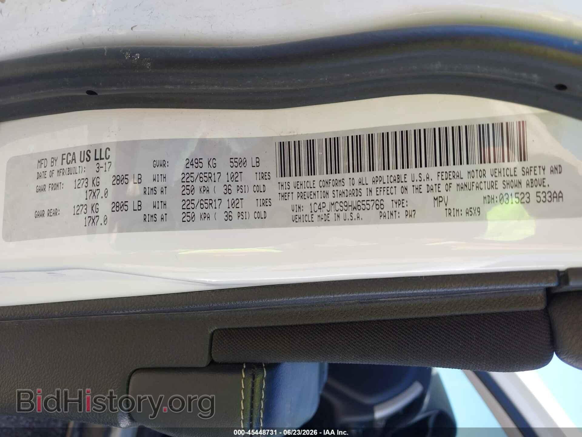 2017 JEEP CHEROKEE - VIN: 1C4PJMCS9HW655766 - Photo 9