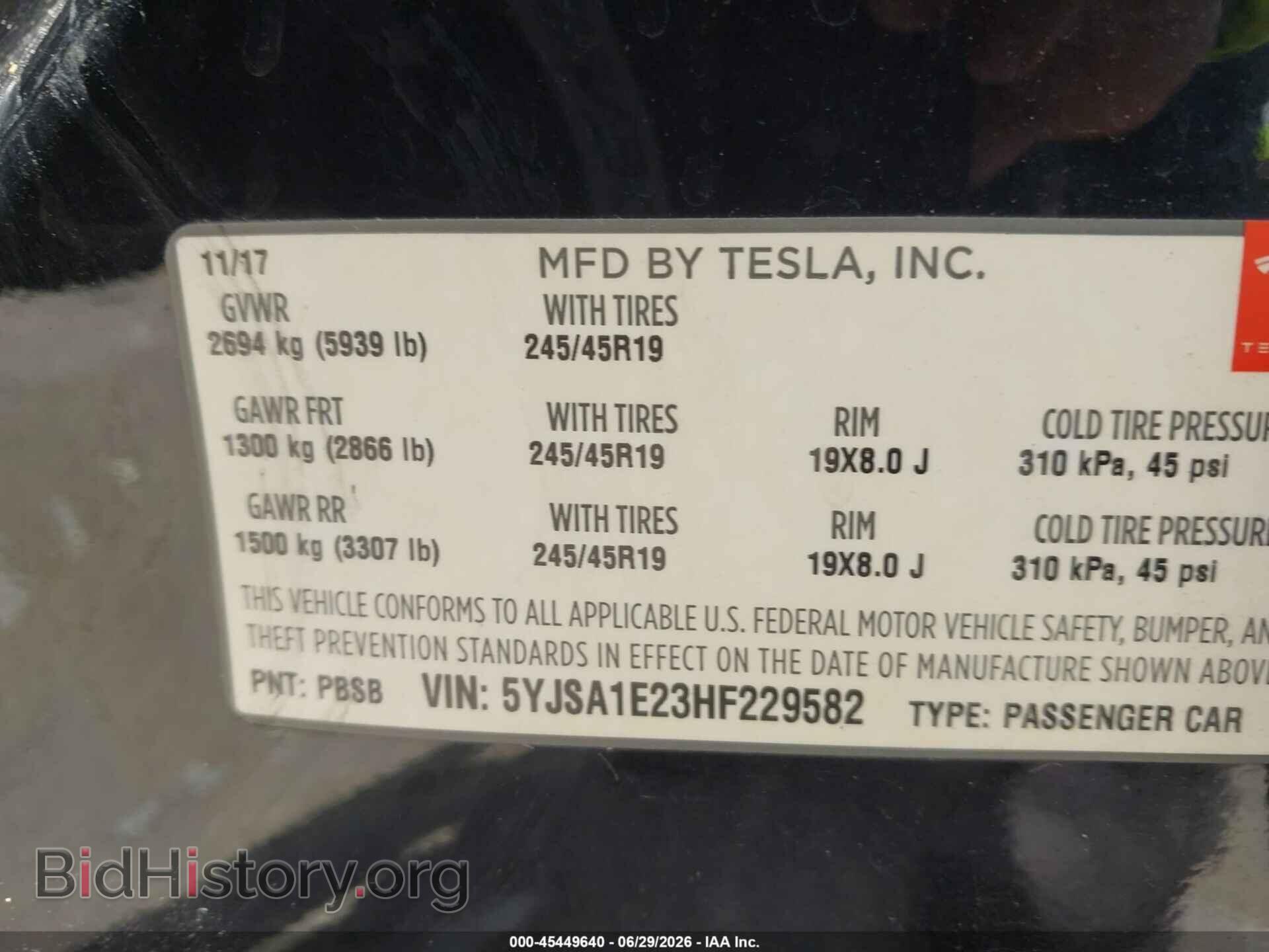 2017 TESLA MODEL S - VIN: 5YJSA1E23HF229582 - Photo 9